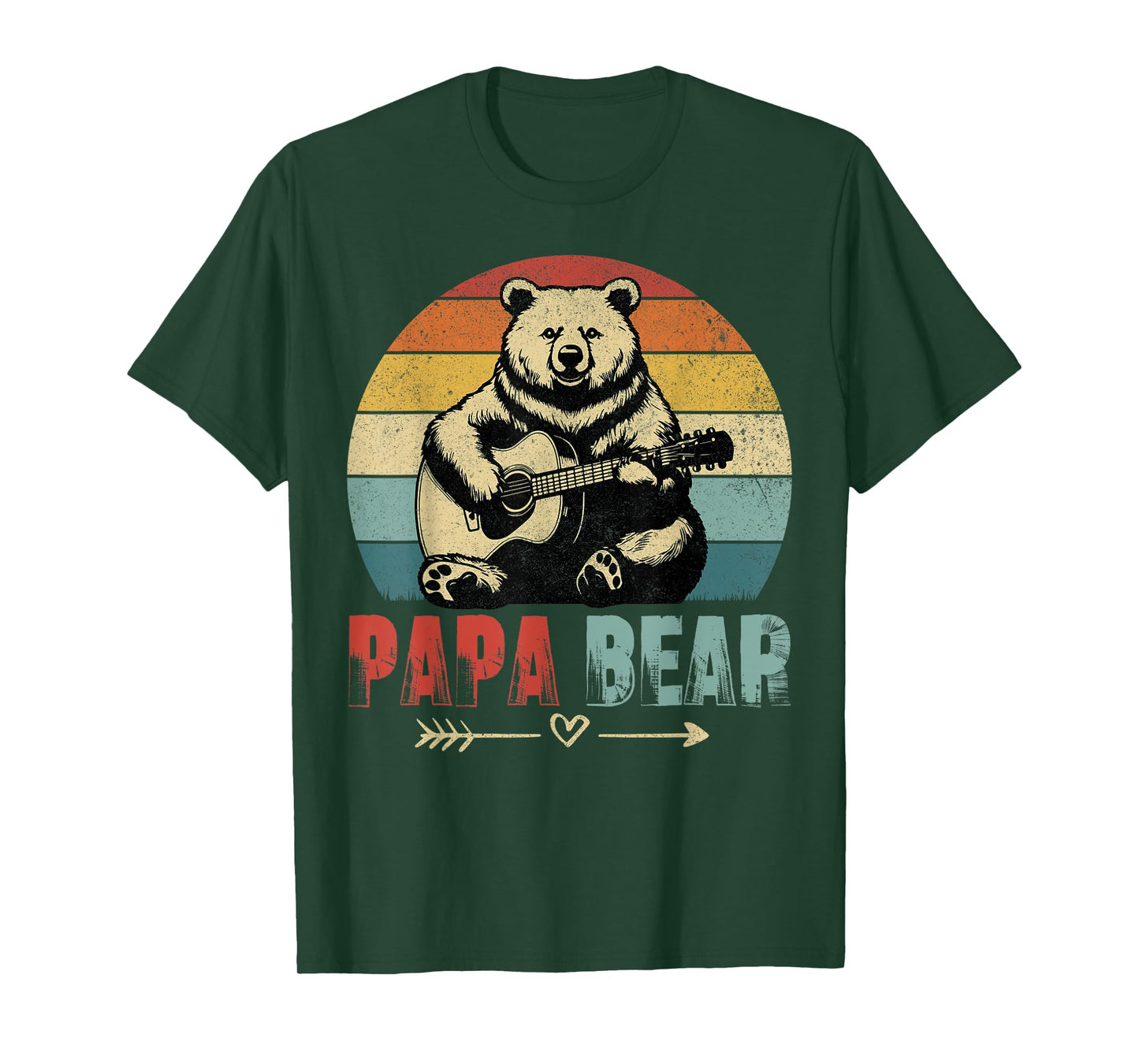 Papa Bear Acoustic Groove Dad Music Lover Chill Vibe T-Shirt