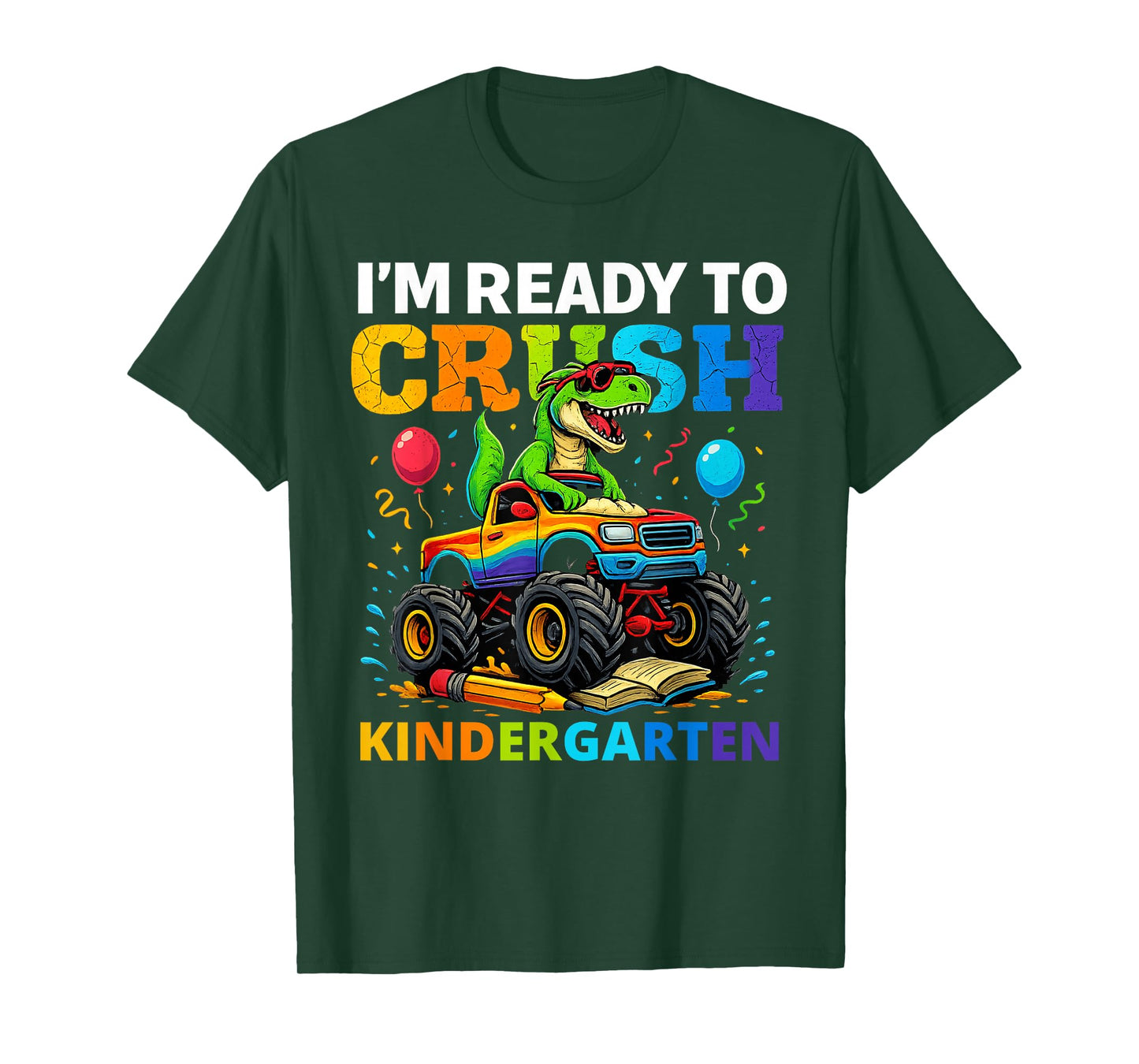 Back To School Boy Dinosaur I'm Ready To Crush Kindergarten T-Shirt