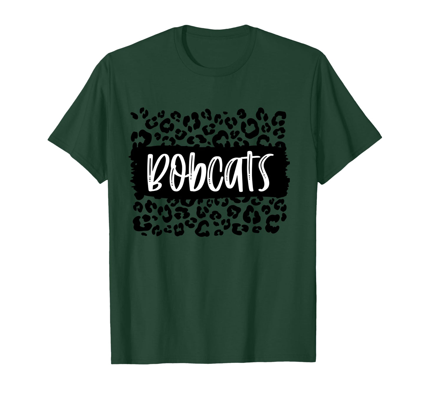 Bobcats Team Mascot School Spirit Game Night Leopard Print Long Sleeve T-Shirt