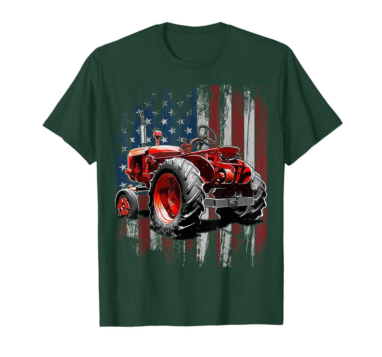 Patriotic Tractor American Flag Tractor Farmer Farm Gift Men T-Shirt
