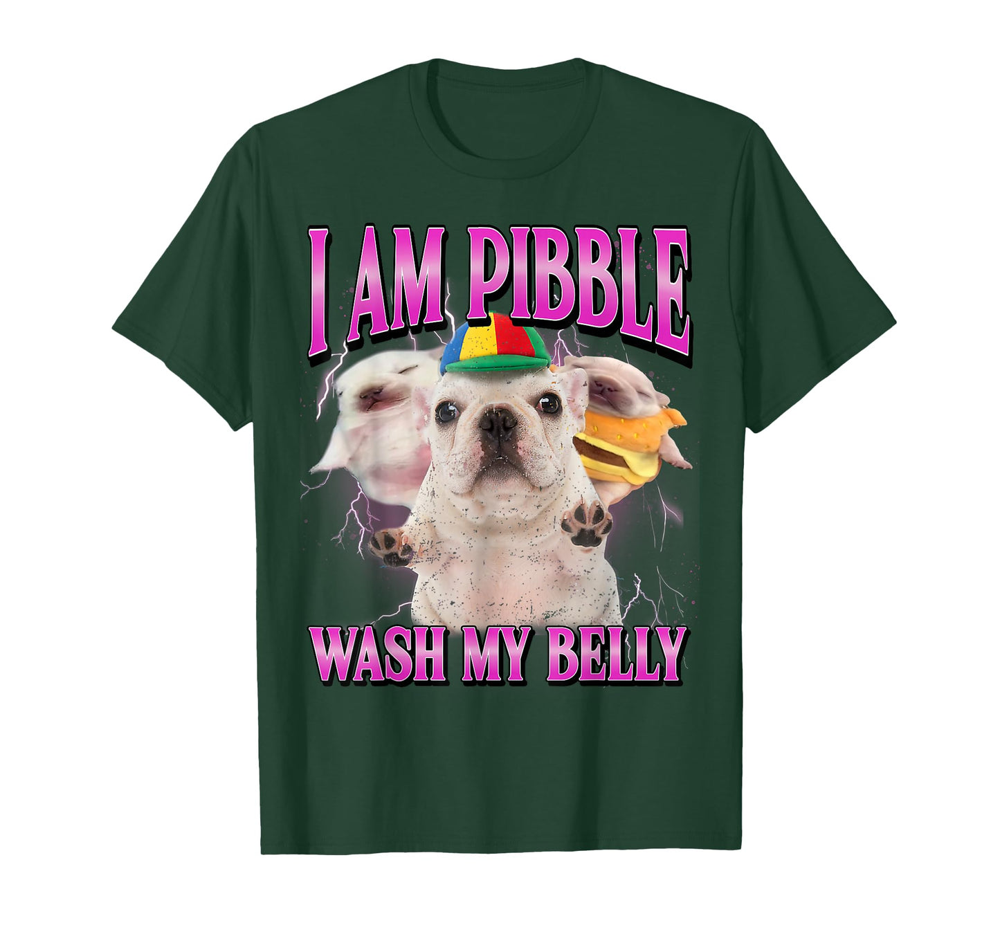 I am Pibble Dog Puppy Wash Clean My Belly Funny Dog Meme T-Shirt