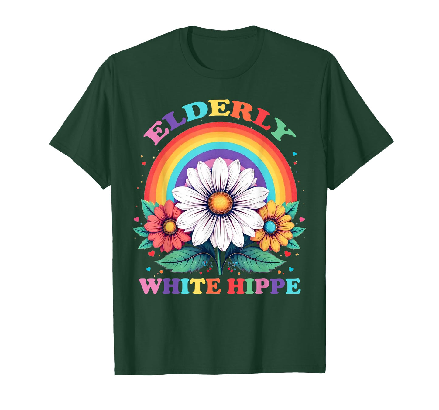 Elderly White Hippie Trending Funny Saying Lovers Graphic T-Shirt
