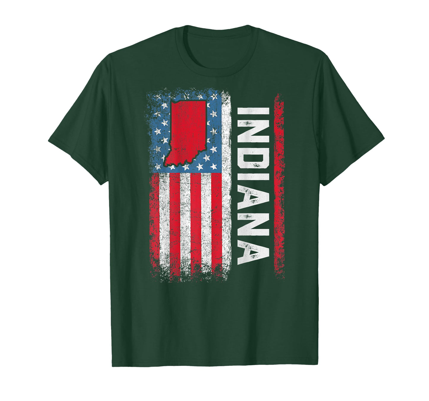 Vintage Indiana State USA Flag Shirt Indiana (On Back) T-Shirt
