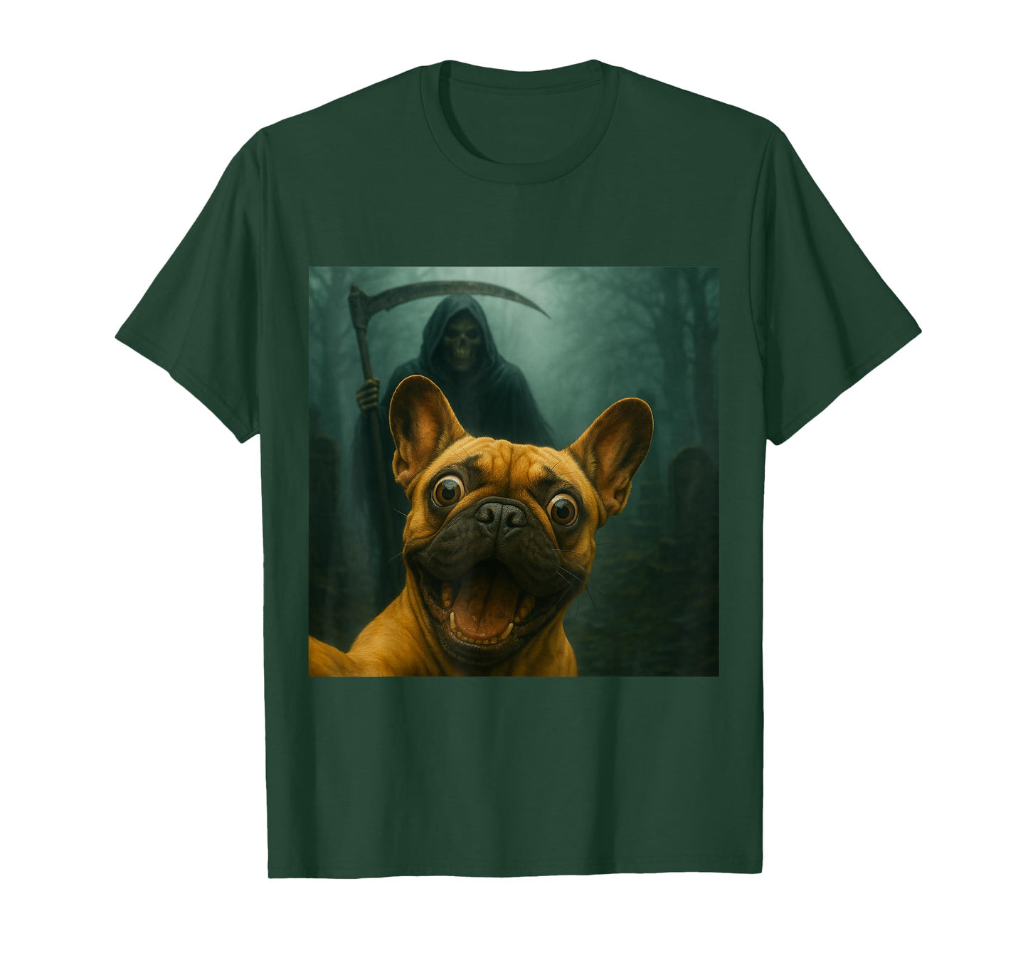 Frenchie Grim Reaper Funny Dog T-Shirt