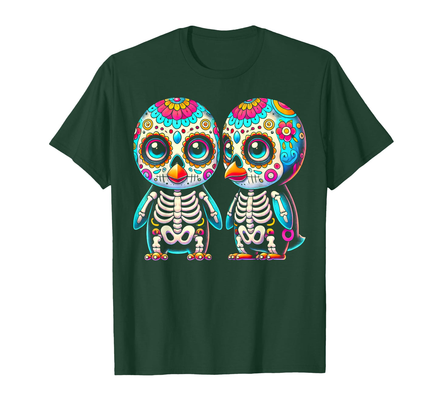 Adorable Día de Muertos Sugar Skull Penguin Day of the Dead T-Shirt