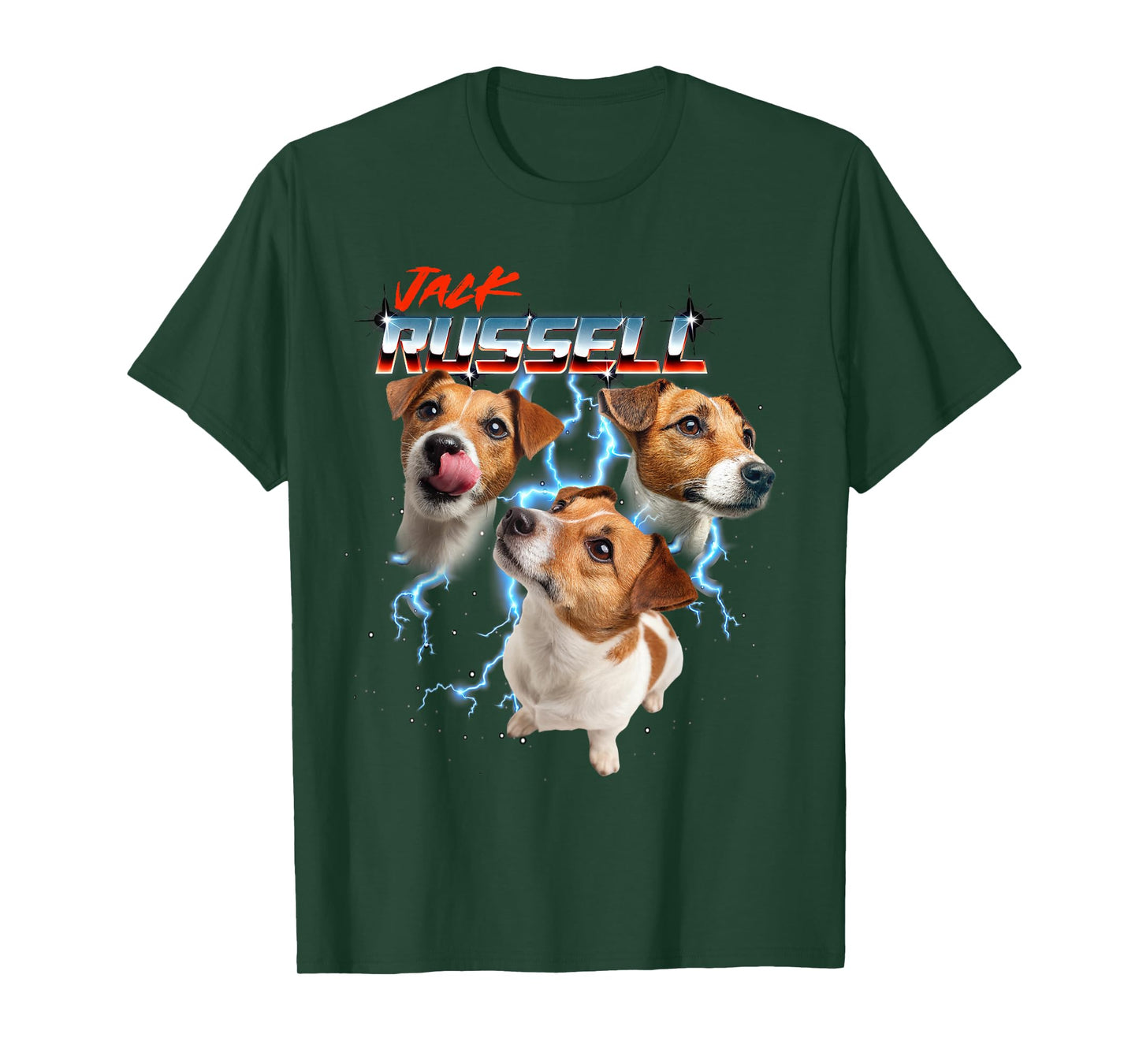 80s 90s JRT Dog Lover Heavy Metal Rock Jack Russell Terrier T-Shirt