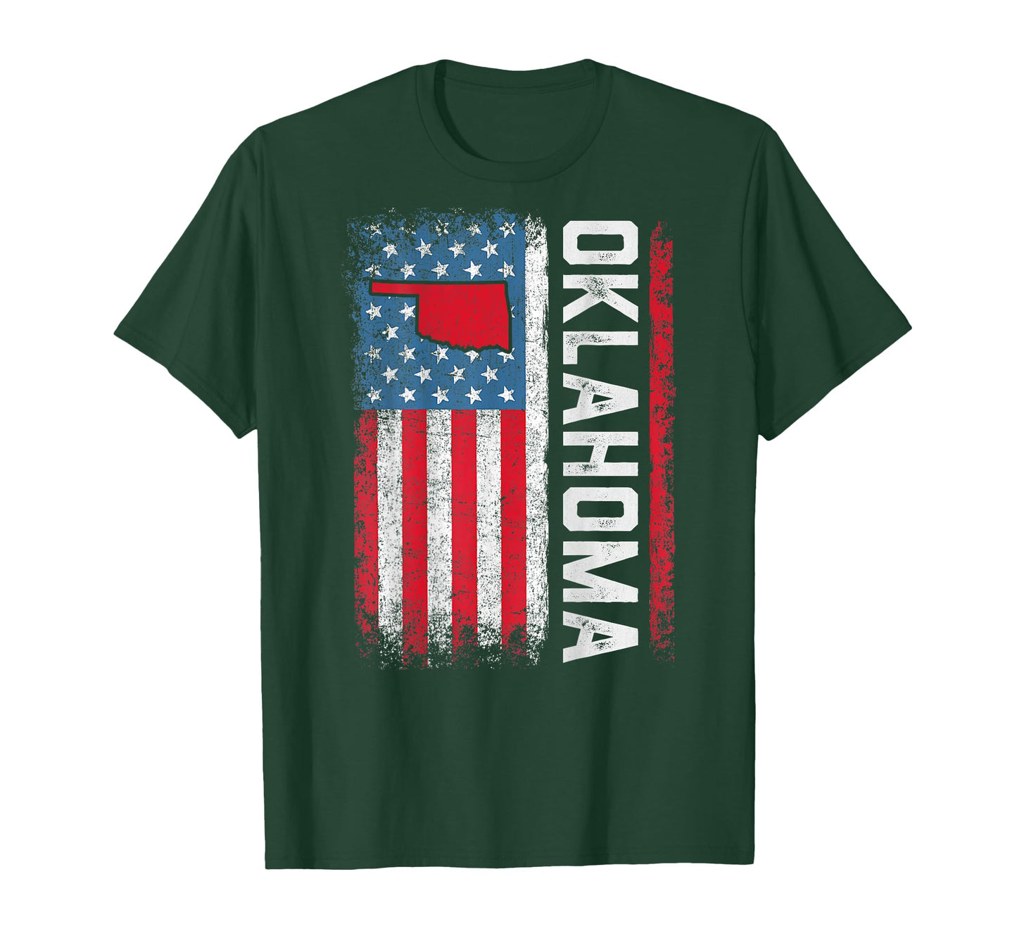 Vintage Oklahoma State USA Flag Shirt Oklahoma (On Back) T-Shirt