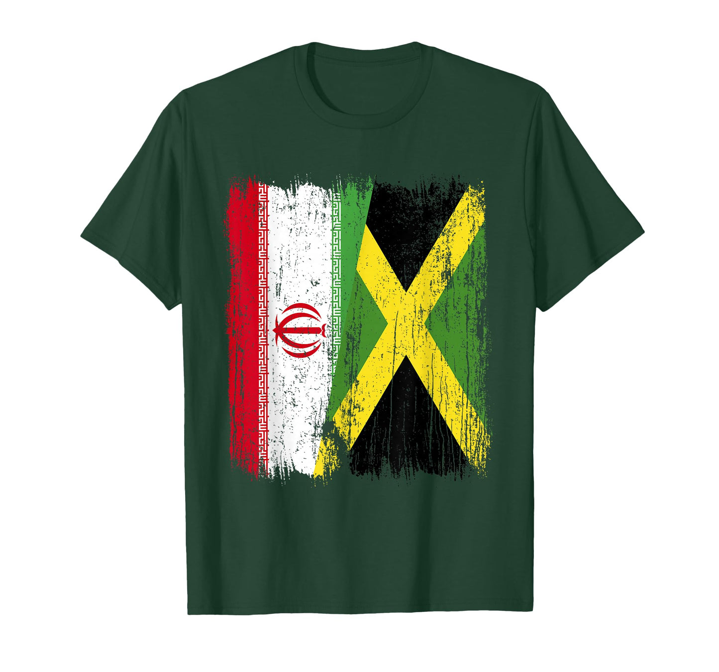 Iran Jamaica Half Flag Iranian Jamaican Heritage T-Shirt