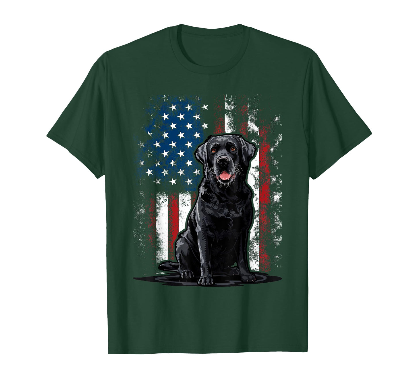 American Black Labrador USA Flag Lab Owner T-Shirt