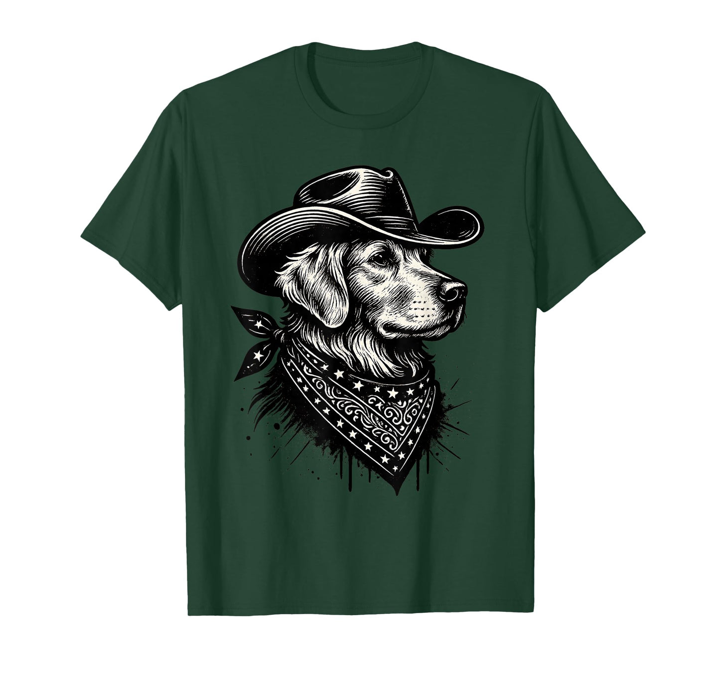 Funny Golden Retriever Cowboy Vintage Western Dog Lover T-Shirt