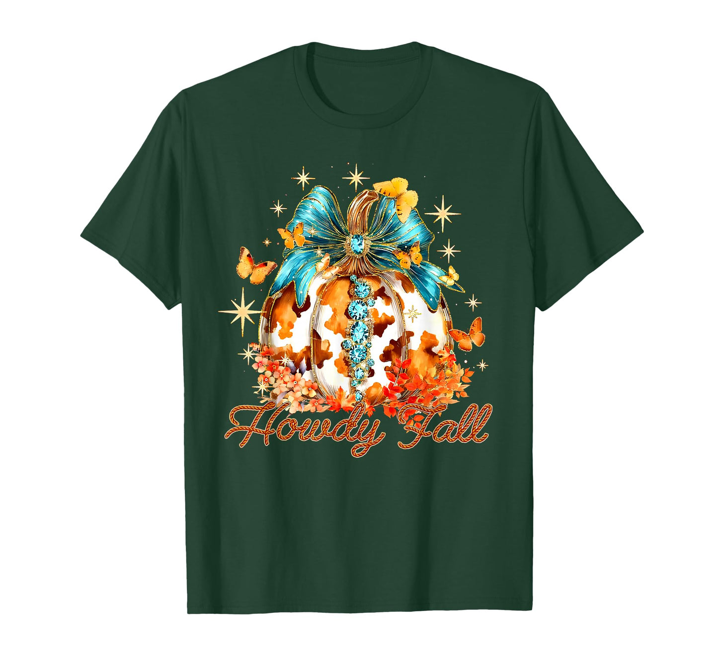 Howdy Fall Western Pumpkin Season Autumn Leaves Thanksgiving T-Shirt