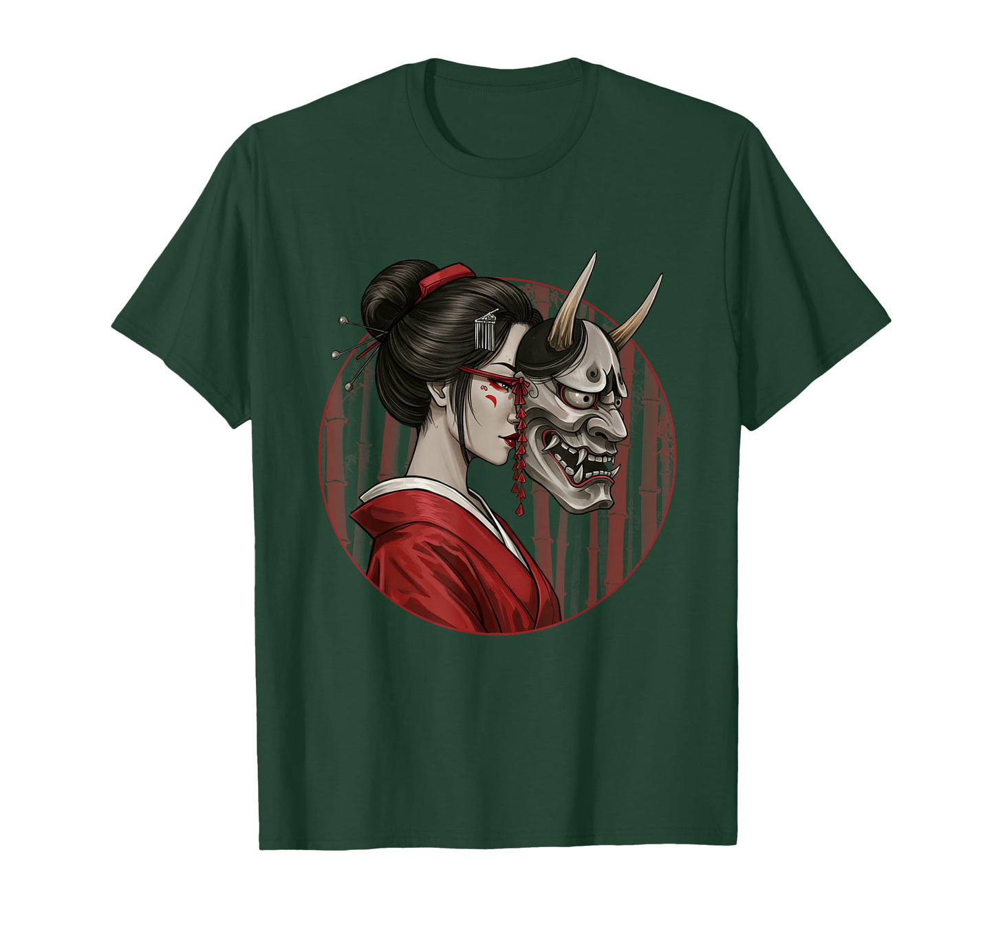 Geisha Hannya Noh mask Oni Aesthetics Japanese graphics T-Shirt