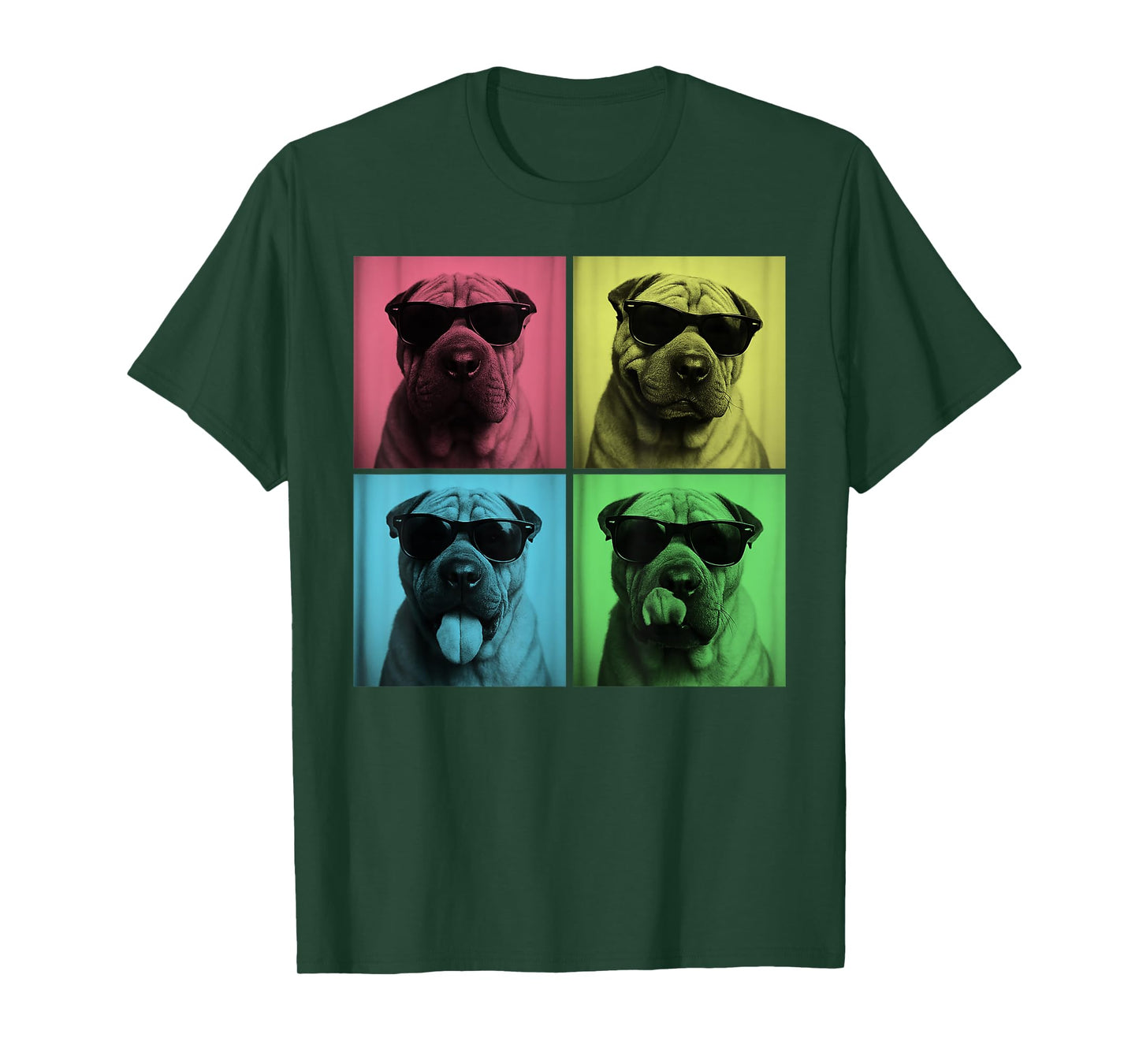 Shar Pei Pop Art Funny Dog Lover Sharpei Photo Booth T-Shirt for Men Women Kids