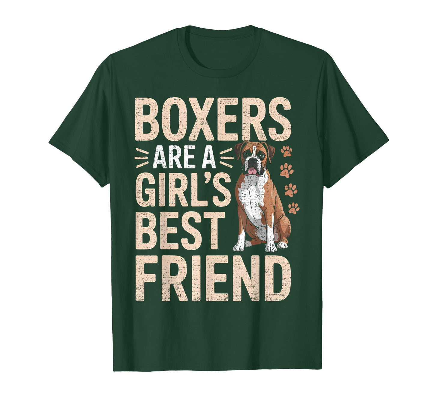 Boxers are A Girls Best Friend Funny Dog Boxer T-Shirt
