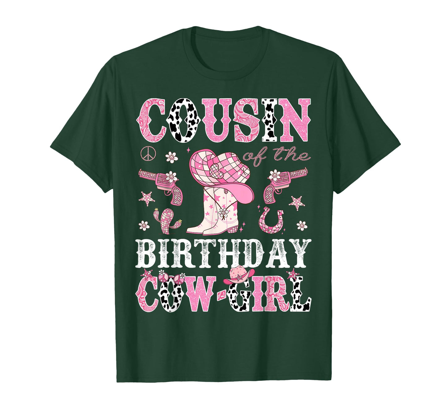 Cousin Of The Birthday CowGirl Pink Disco Rodeo Western T-Shirt