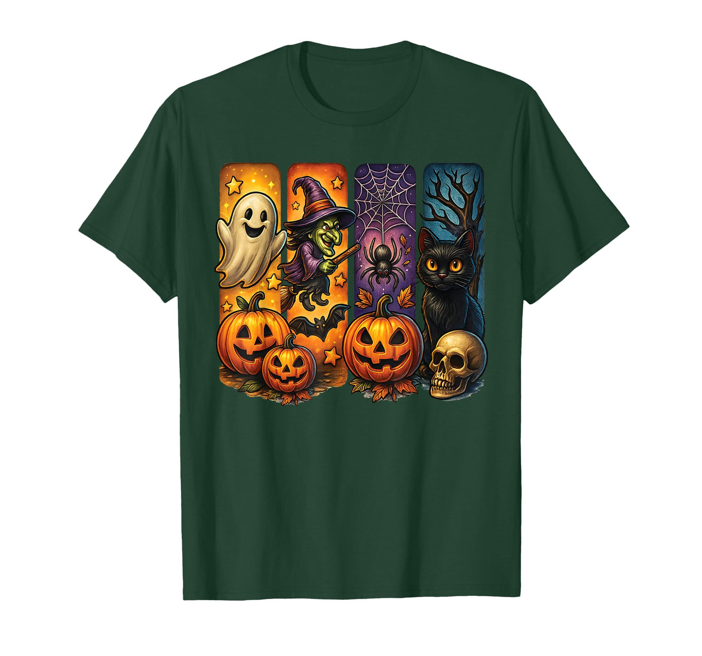 Spooky Retro Ghost Witch Funny Halloween Boys Kids Toddlers T-Shirt