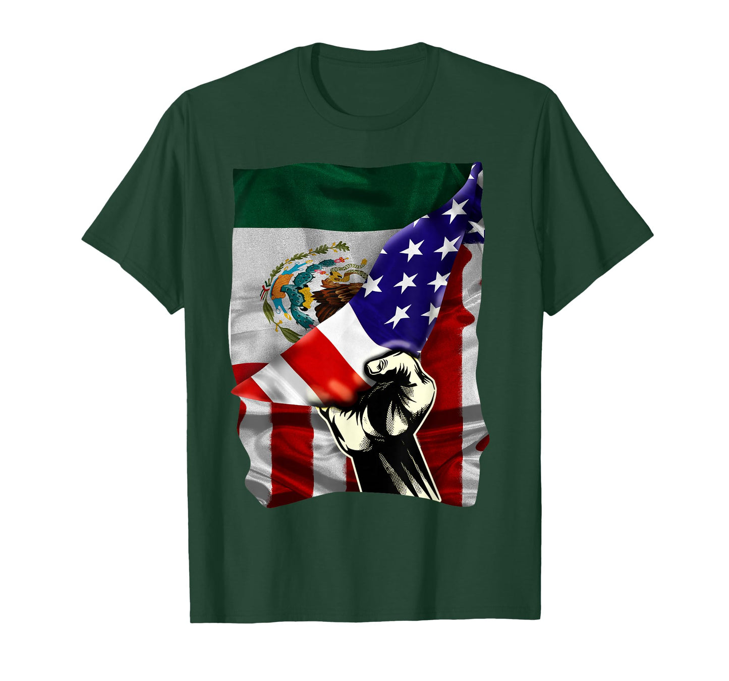 Half American Flag Mexican ROOTS USA Flag Mexico DNA T-Shirt
