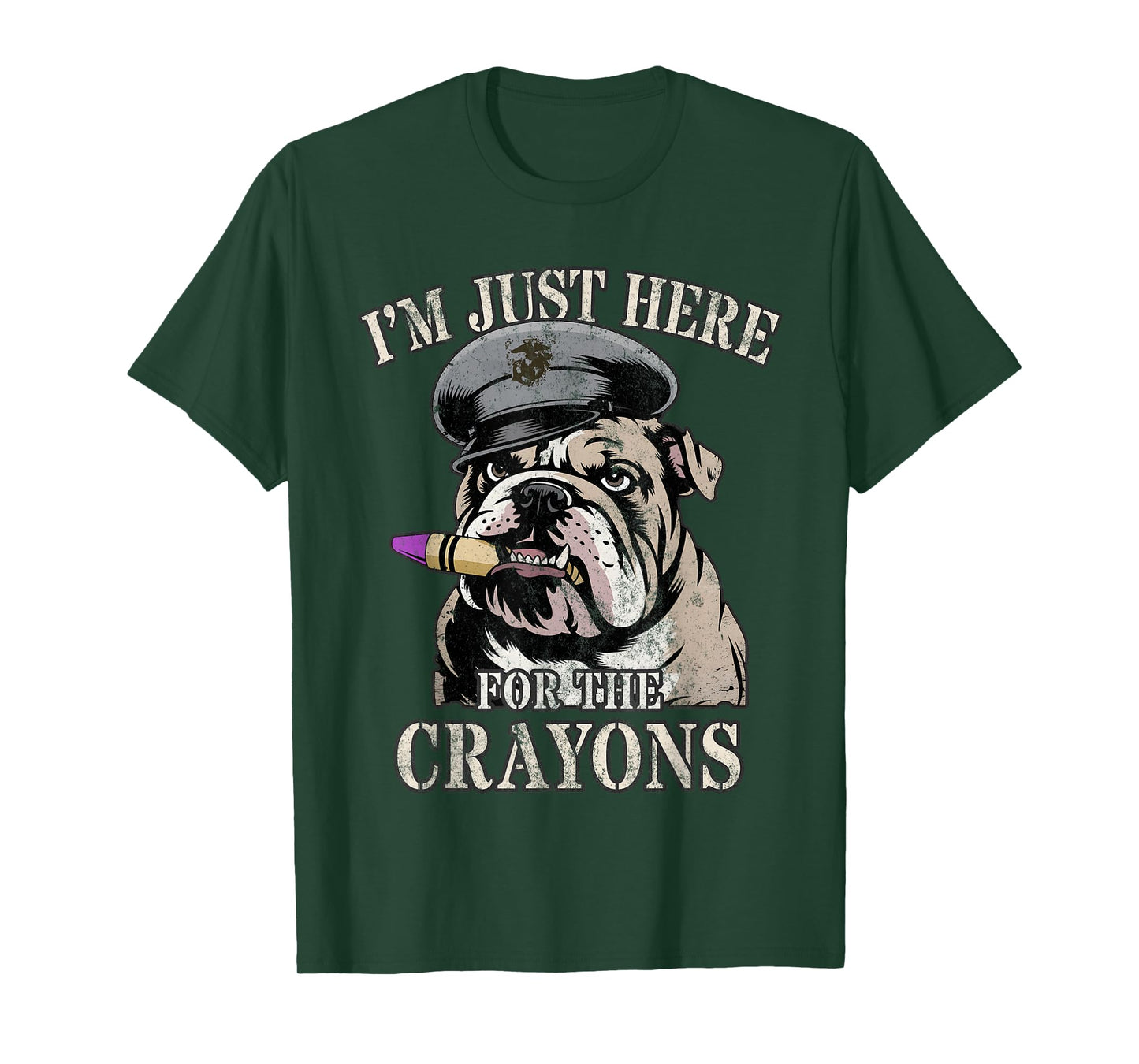 Sarcastic I'm JUST HERE for Crayons Eater Corps Jarhead Crew T-Shirt