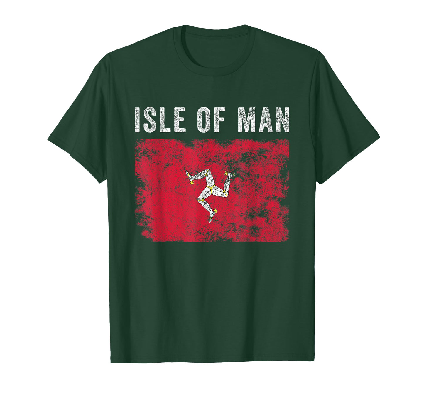 Isle of Man Flag Distressed - Men Women Kids - Manx Flag T-Shirt