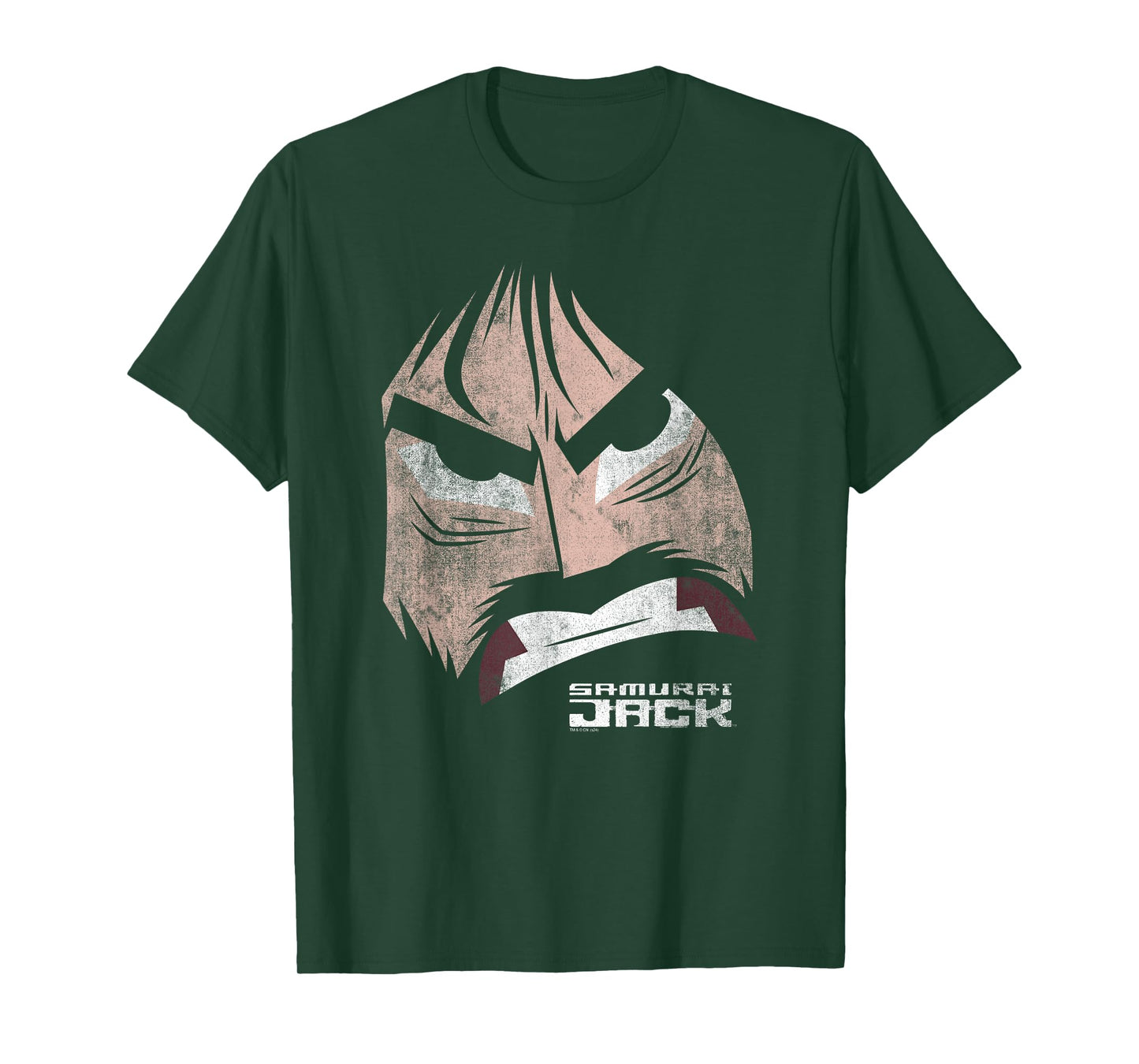 Samurai Jack Fierce Face Oversized Portrait Cartoon T-Shirt