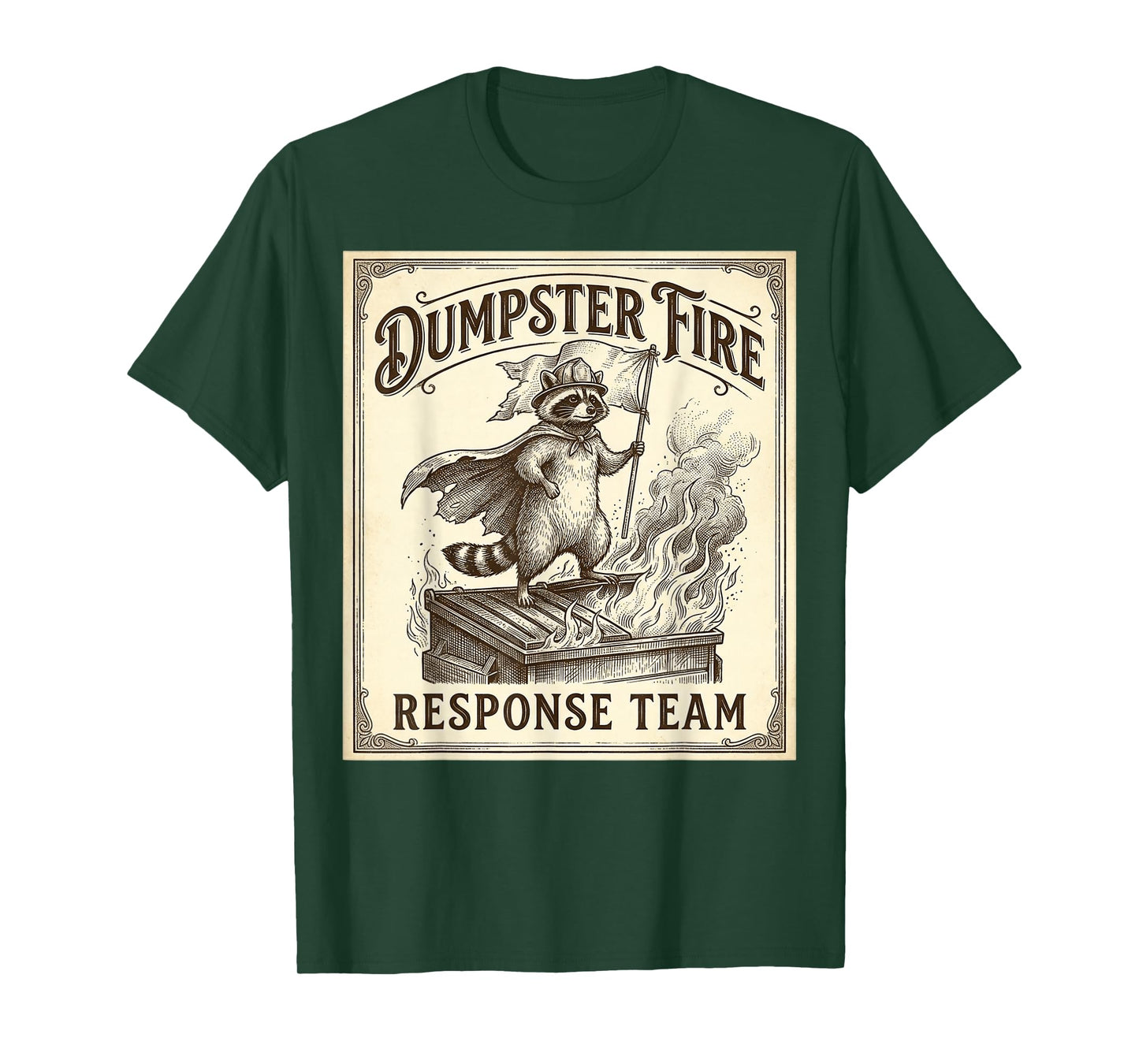 Dumpster Fire Response Team Vintage Retro Raccoon T-Shirt
