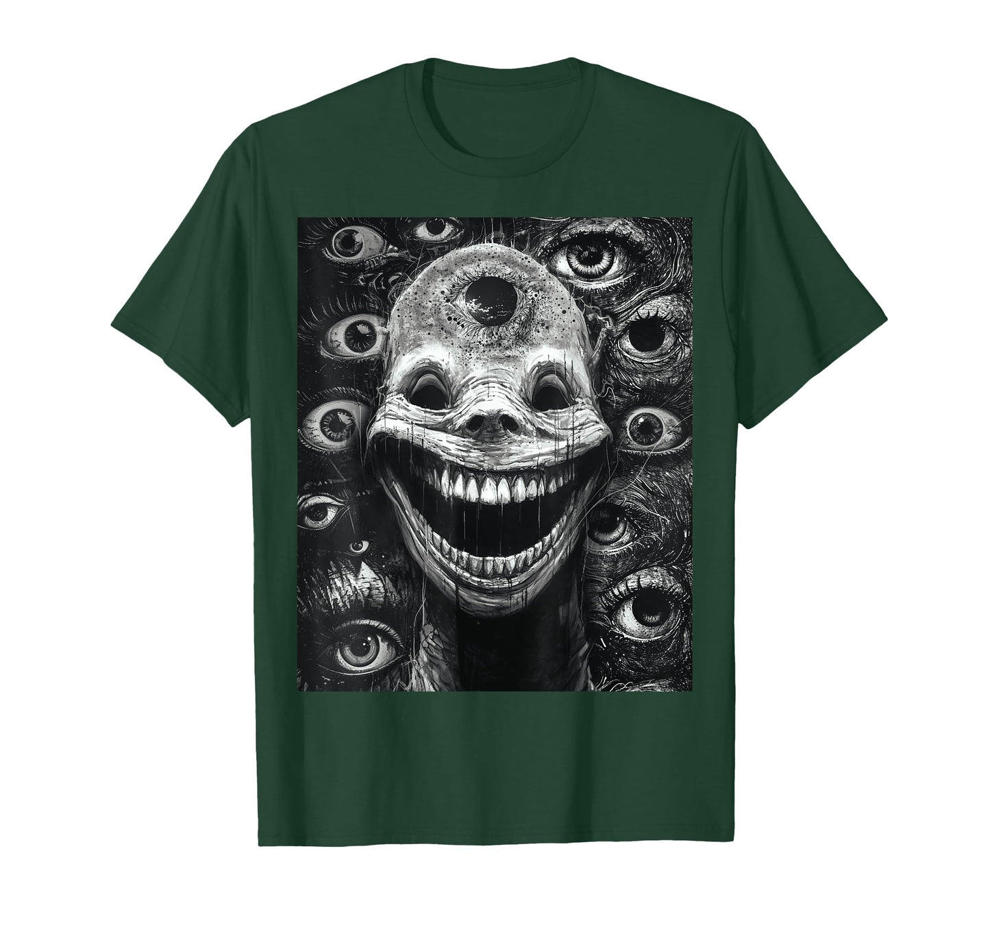 Creepy gothic grin of the abyss Horror Nightmarish Sinister T-Shirt