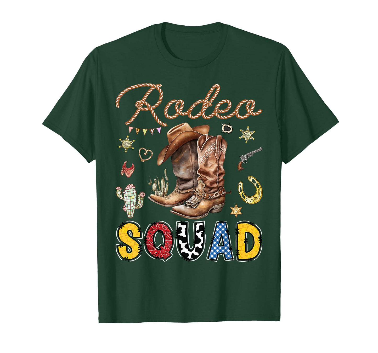 Rodeo Squad Western Cowboy Birthday Matching Family T-Shirt