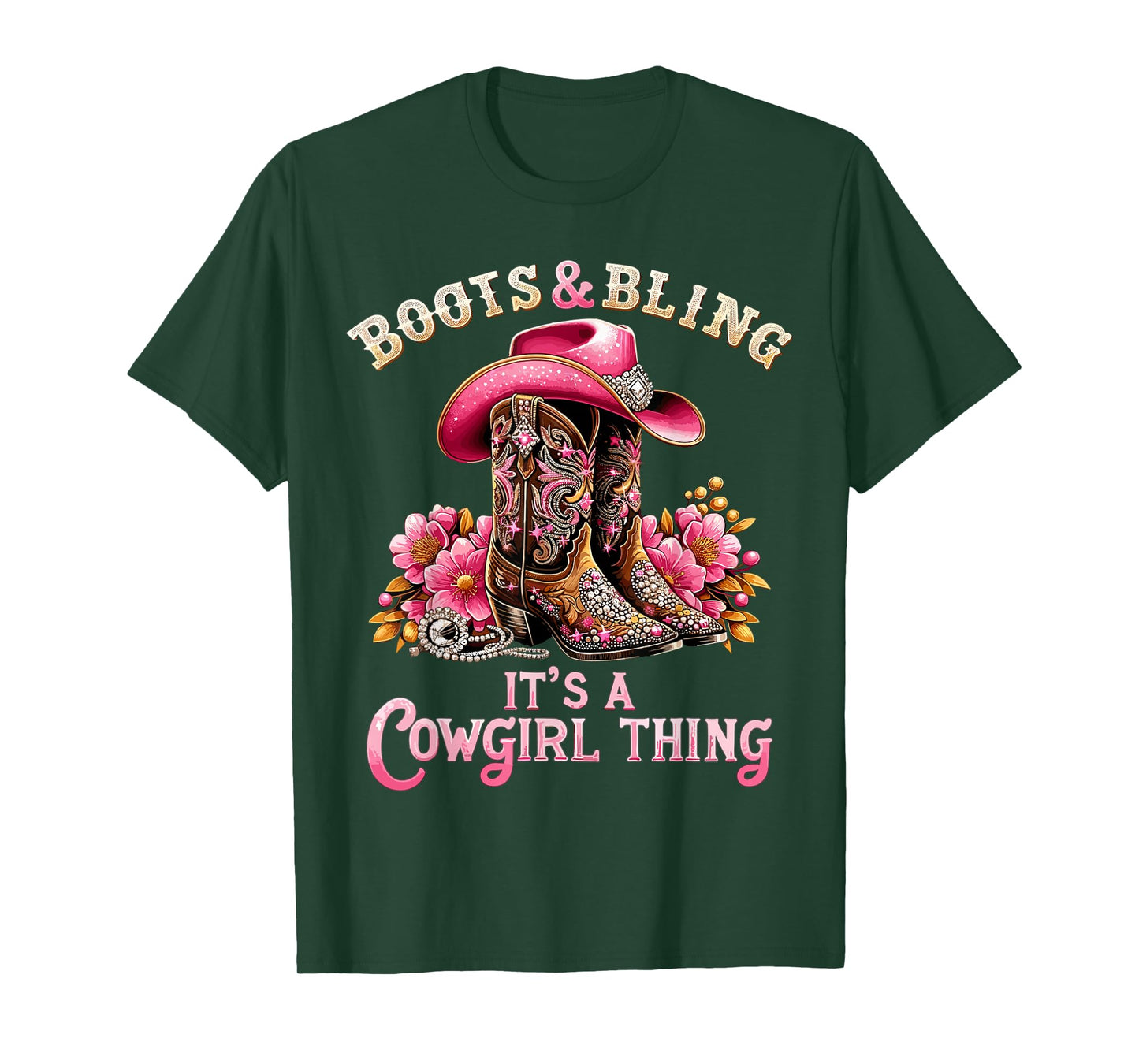 Boots and Bling its a Cowgirl Thing Country Girls T-Shirt
