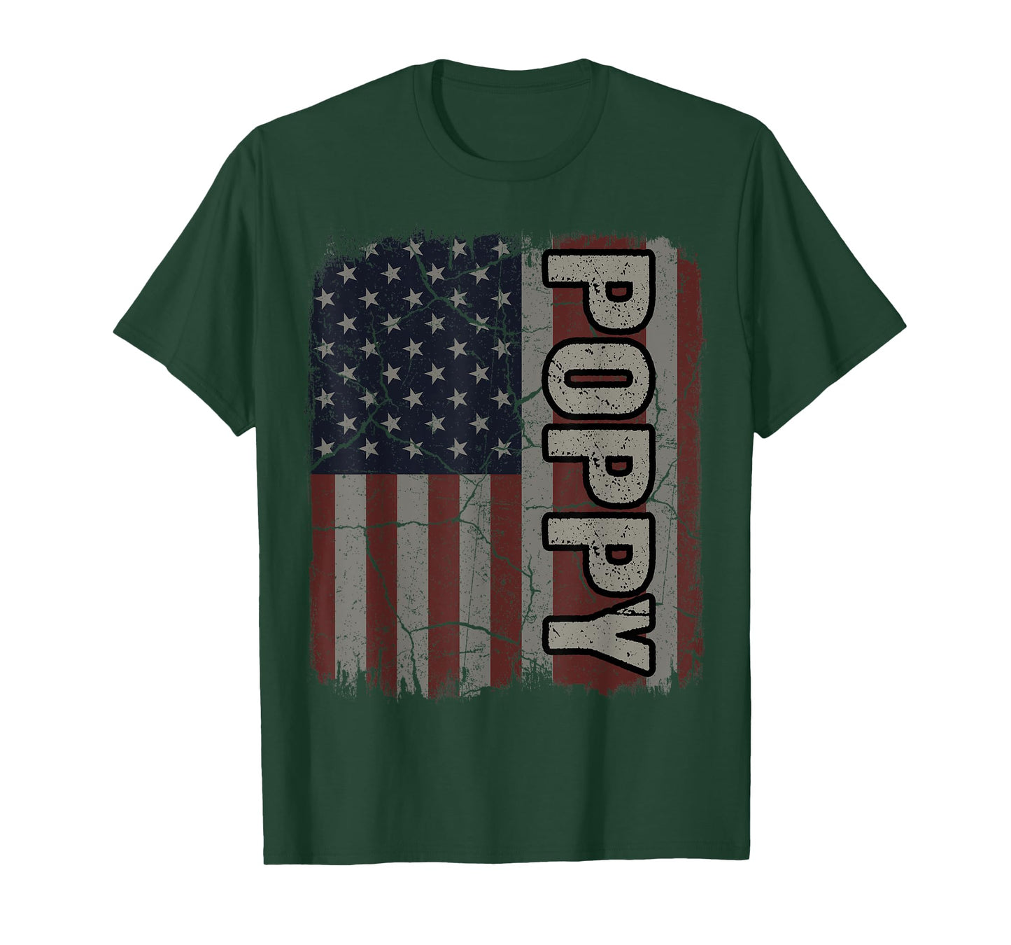 Poppy American Flag Vintage Father's Day 4th of July Gift T-Shirt
