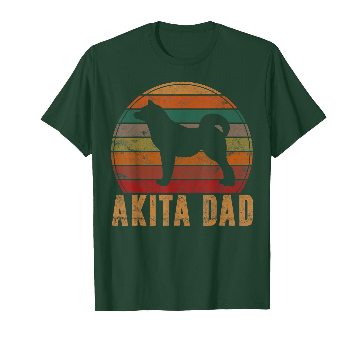 Retro Akita Dad Gift Akita Daddy Dog Owner Pet Father T-Shirt