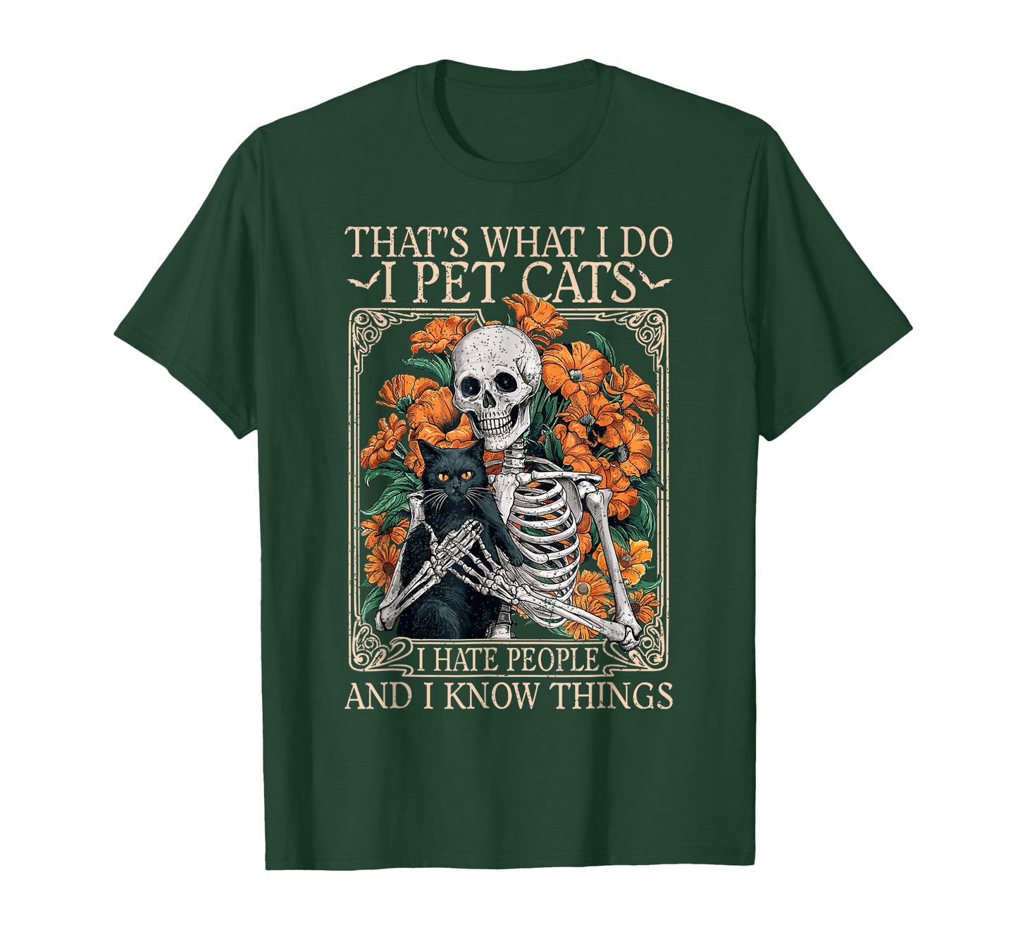 I Pet Cats I Hate People And Know Things FUNNY CUTE Cats T-Shirt