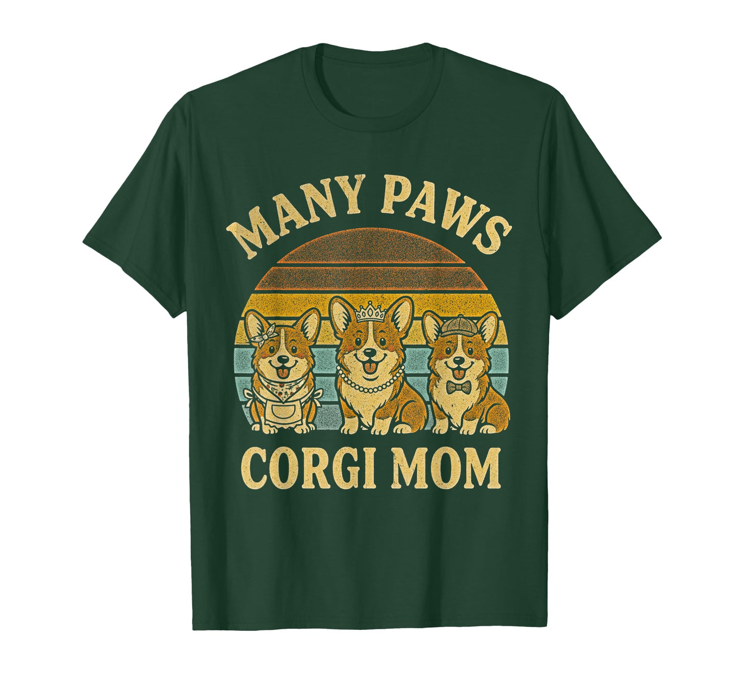 Many Paws Funny Corgi Mom Midlife Humor Women Grandma T-Shirt
