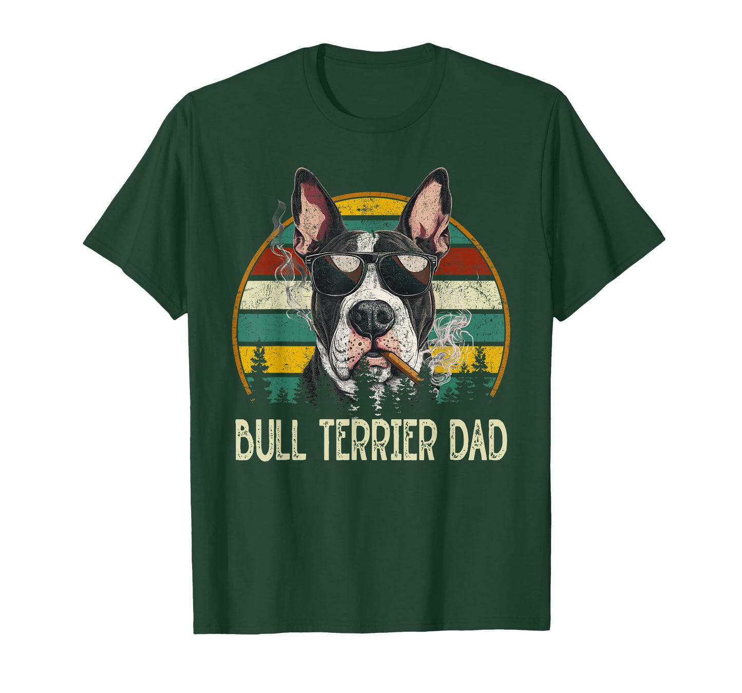 Best bull terrier Dog Dad Ever Vintage Father's Day T-Shirt