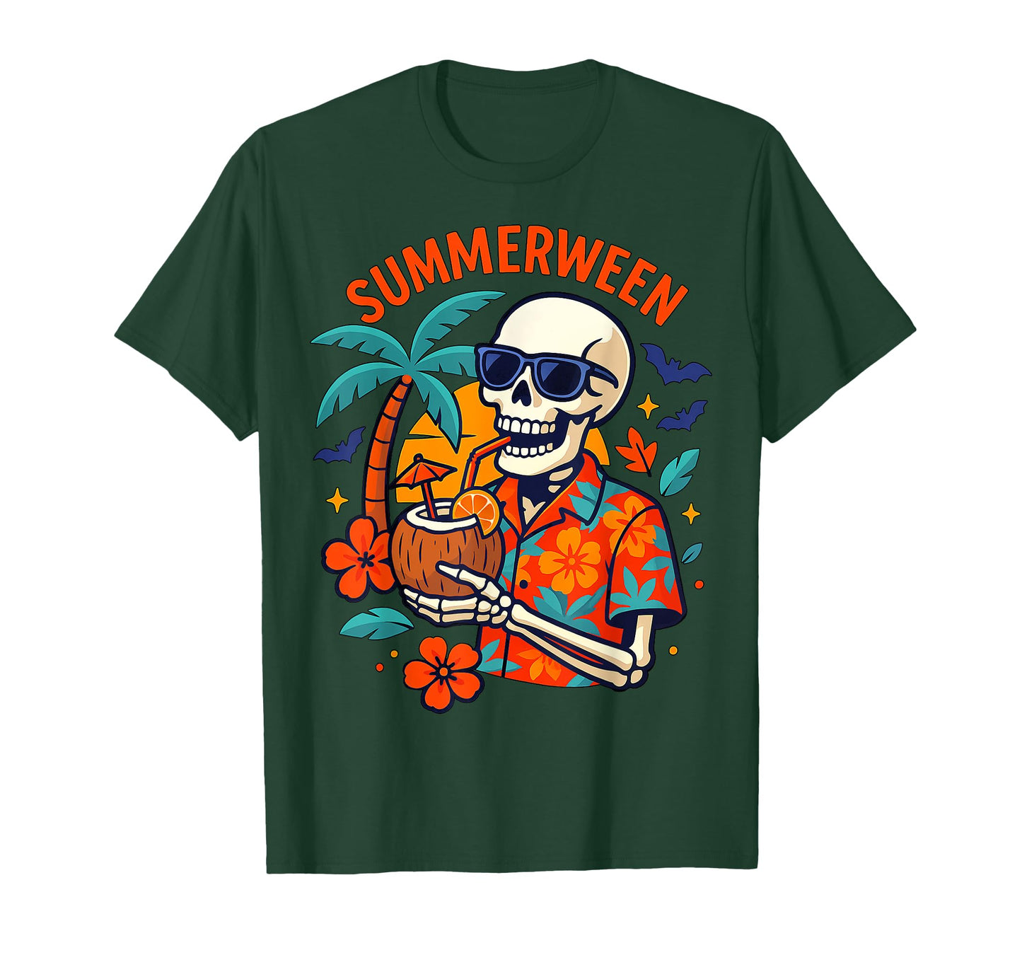Halloween Summer Ween Skeleton Spooky Vacation Float Costume T-Shirt