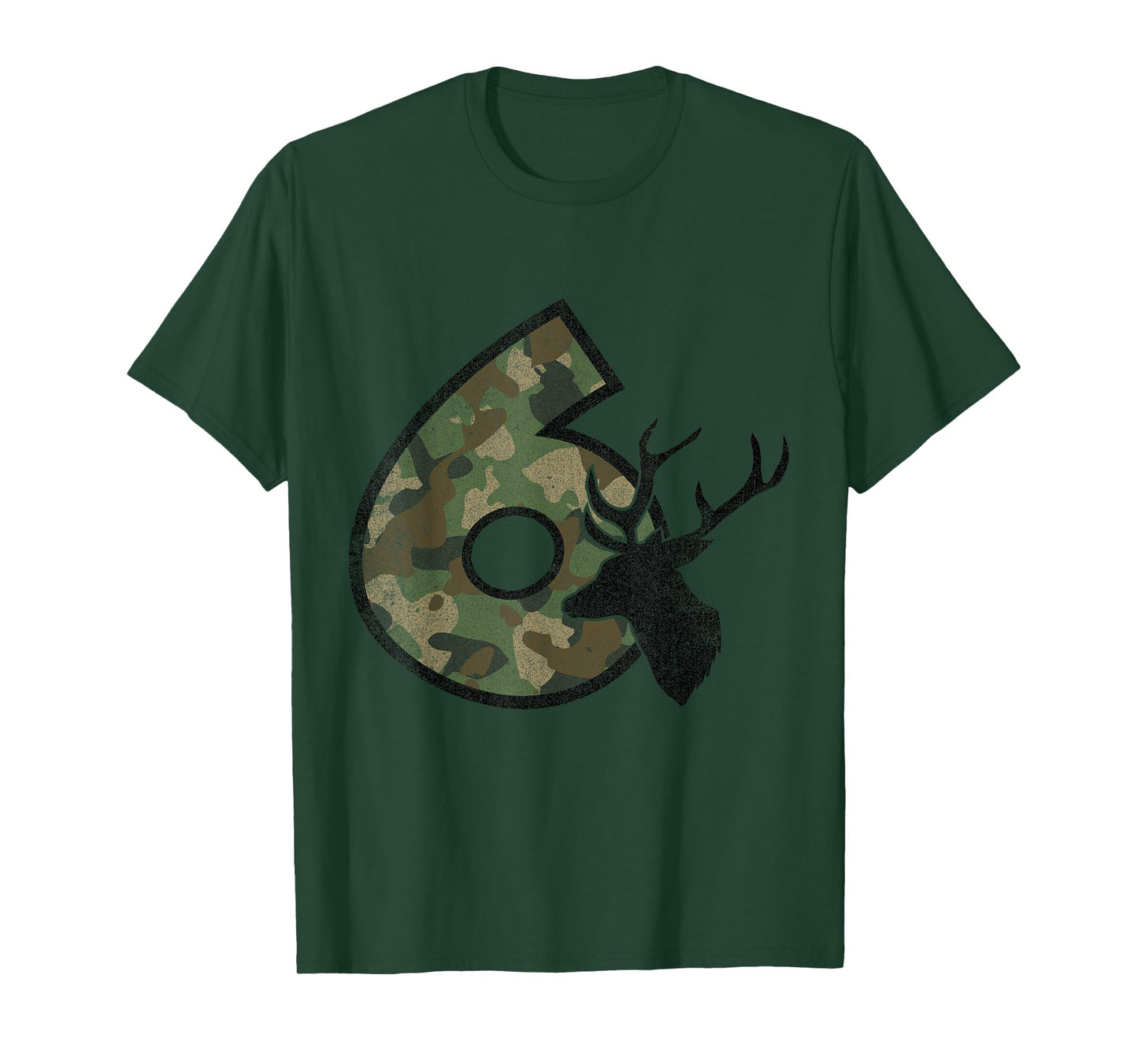 Country Boys Camo 6 Six Sixth Year Old Birthday Deer Hunter T-Shirt