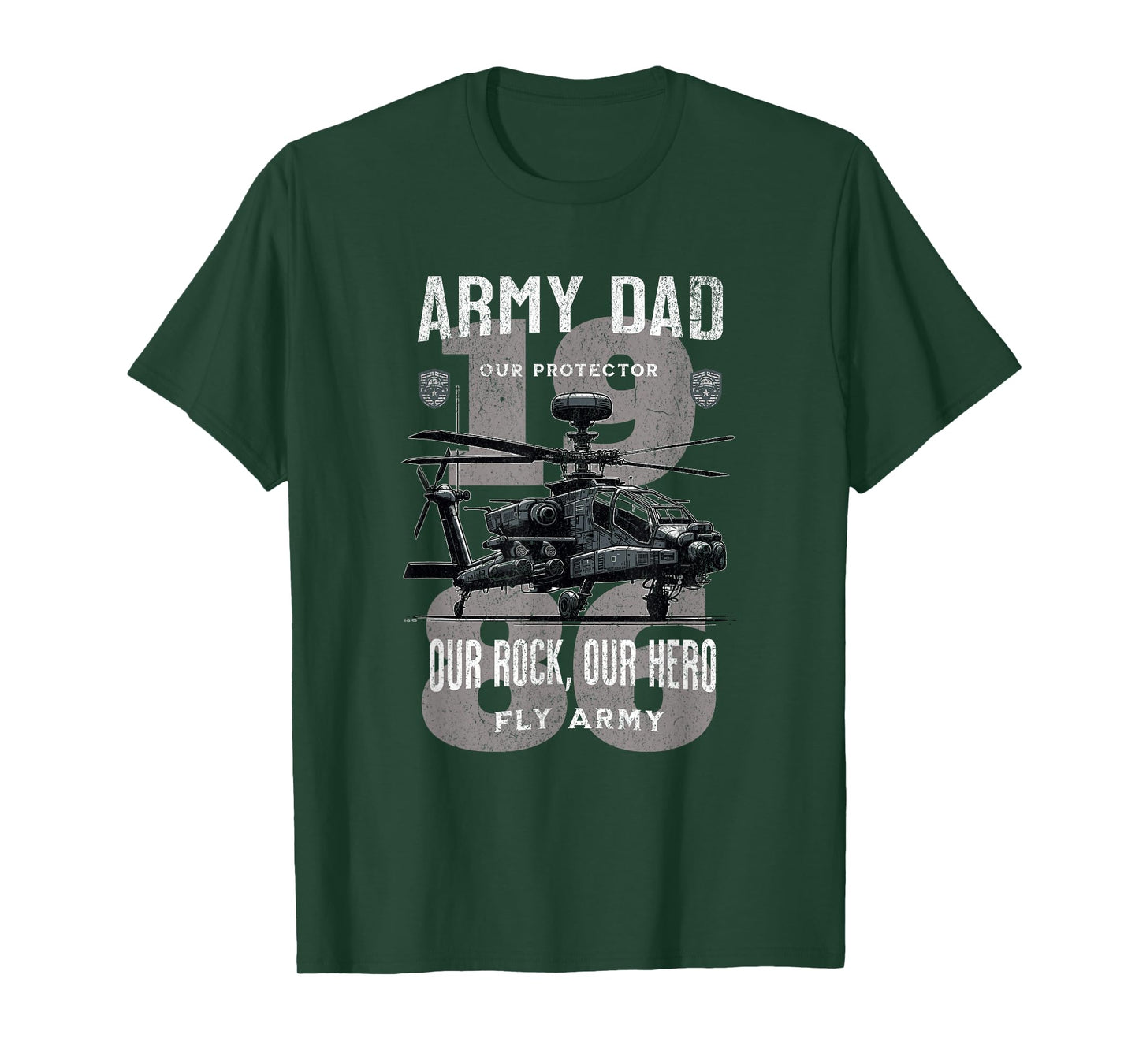 Army Dad Father Military Fathers Day Apache Helicopter Army T-Shirt