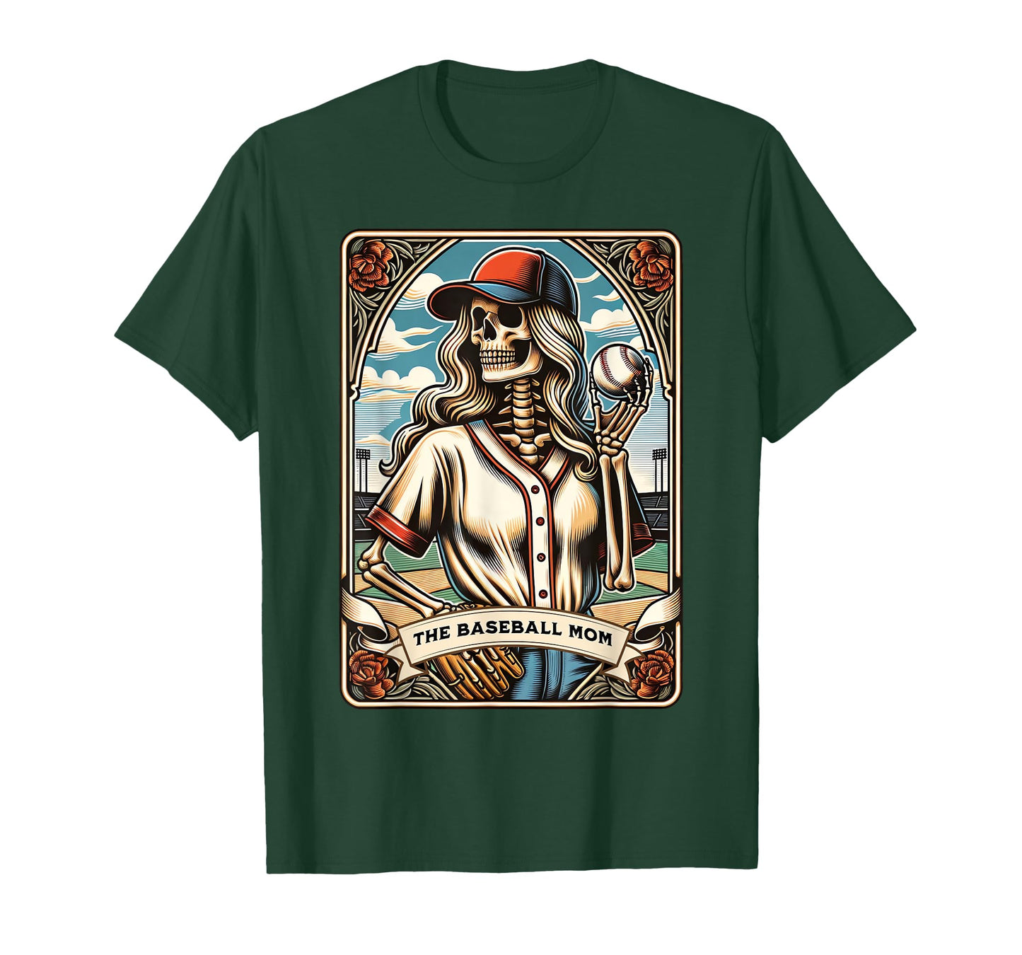 The Baseball Mom Skeleton Tarot Card Mother's Day Witch Vibe T-Shirt