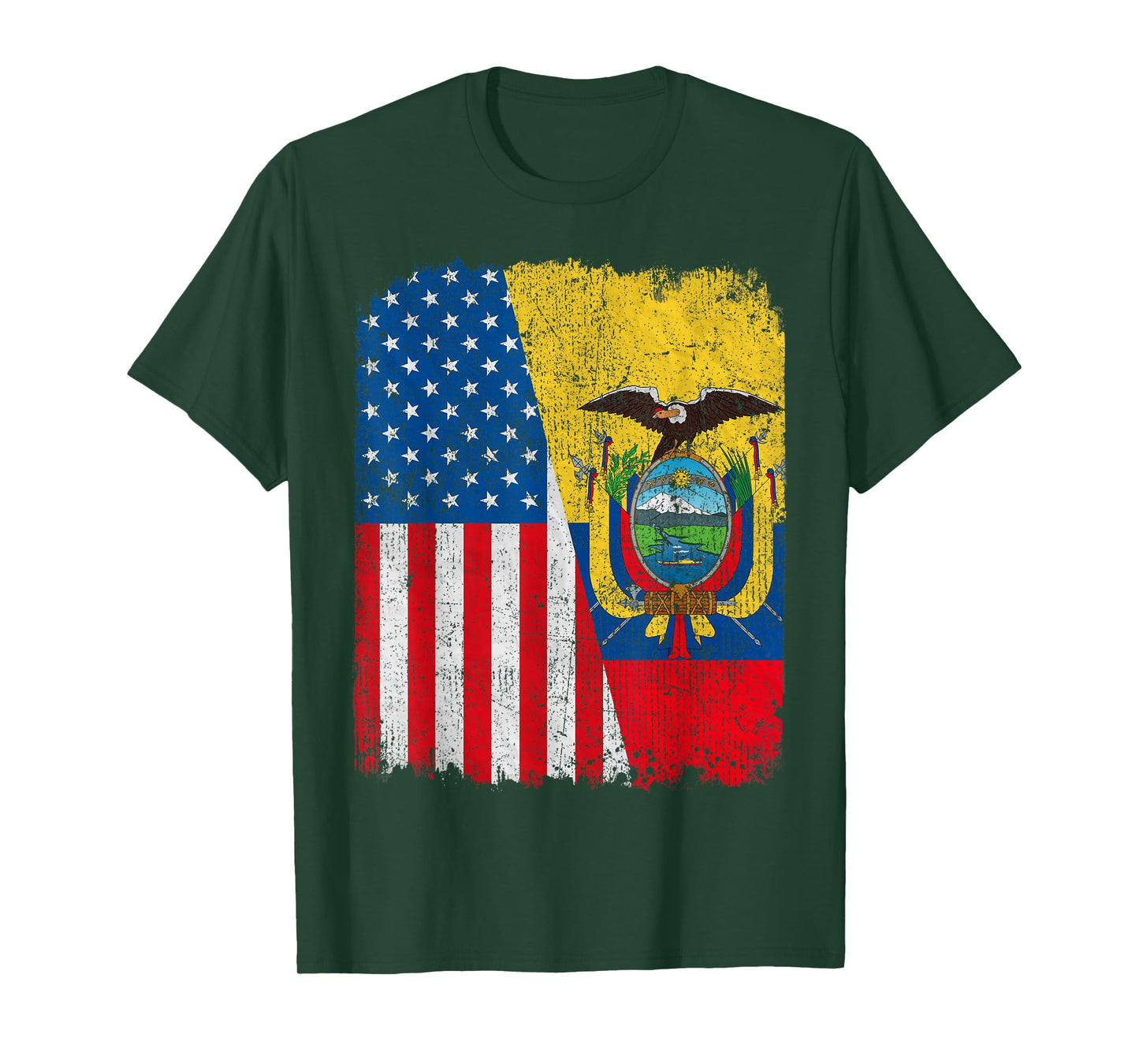 Ecuadorian American Flag Half USA Ecuador Root Proud T-Shirt