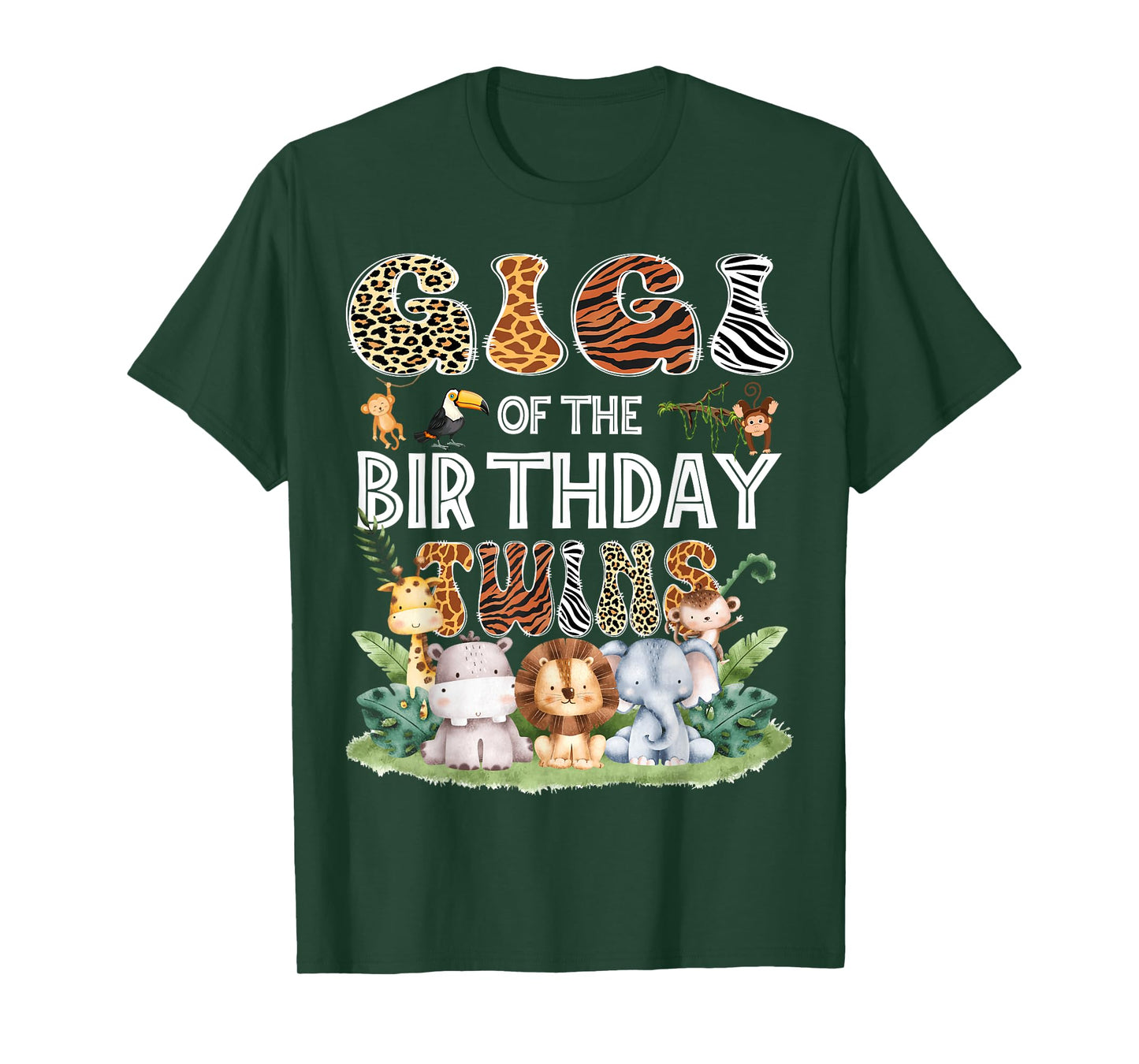 Gigi Of The Birthday Twins Safari Jungle Animals T-Shirt