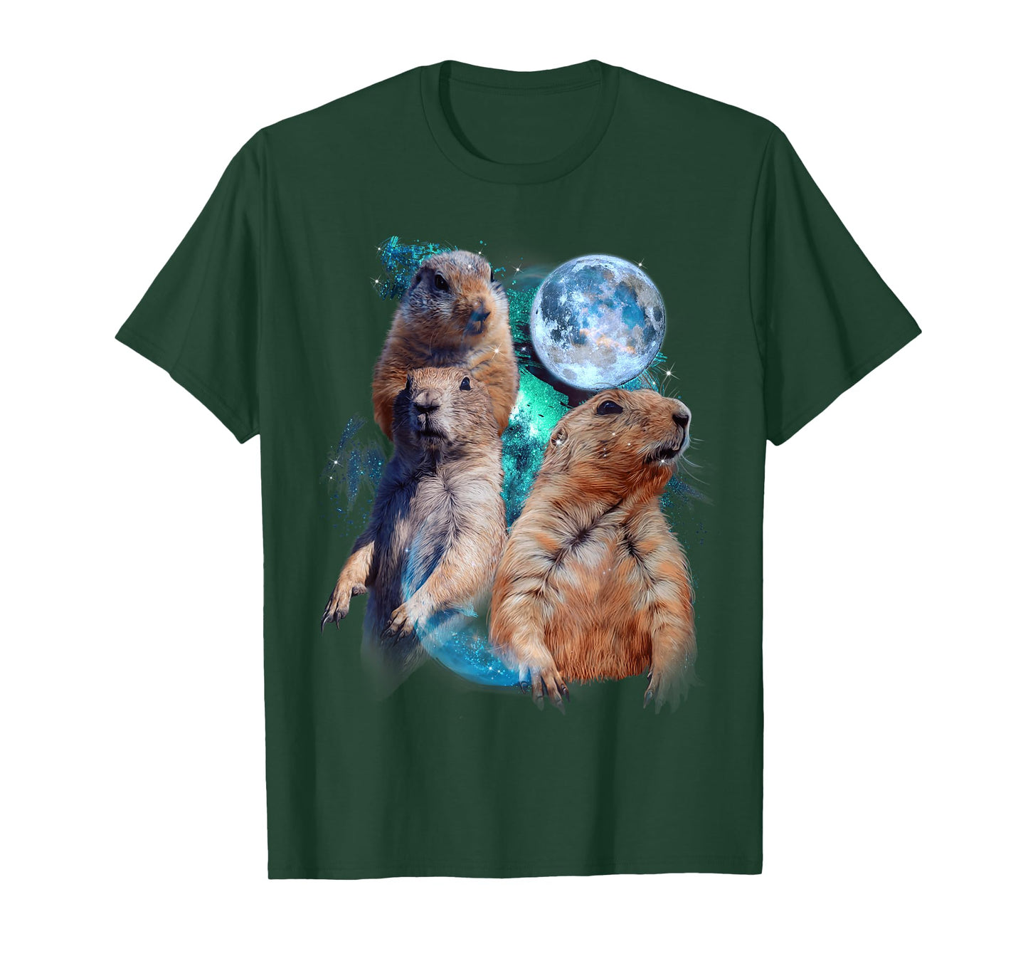 3 Moon Prairie Dog Art Rodent Squirrel Puppy Lovers Novelty T-Shirt