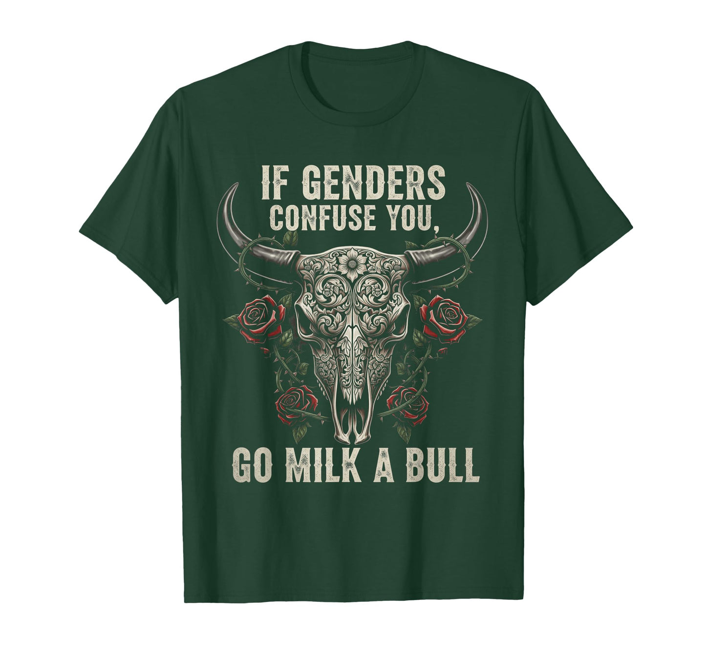 If Genders Confuse You Go Milk a Bull Funny Meme Vintage T-Shirt