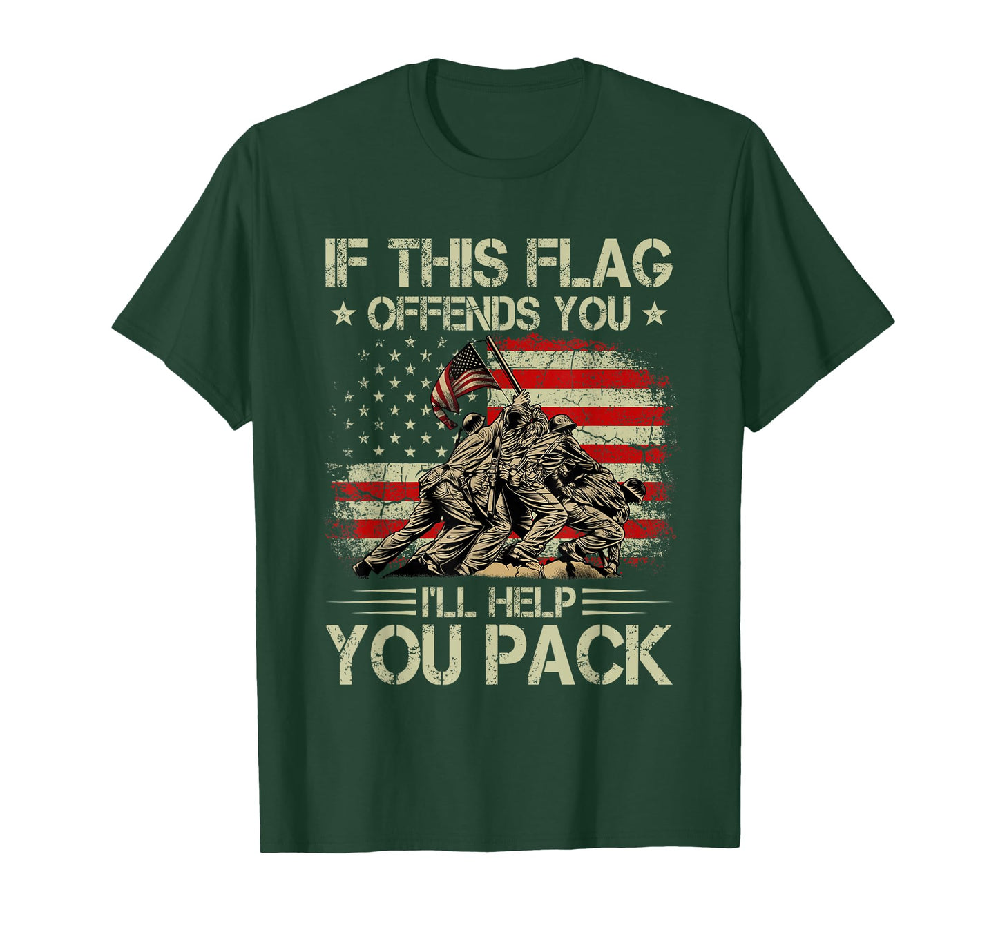 If This Flag Offends You I'll Help You Pack American Flag T-Shirt