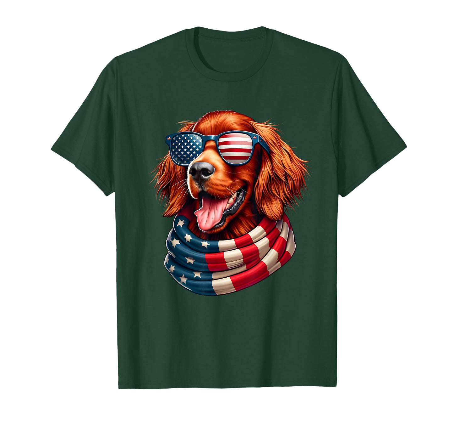 Irish Setter Dog Lover US Flag 4th Of July Patriotic T-Shirt