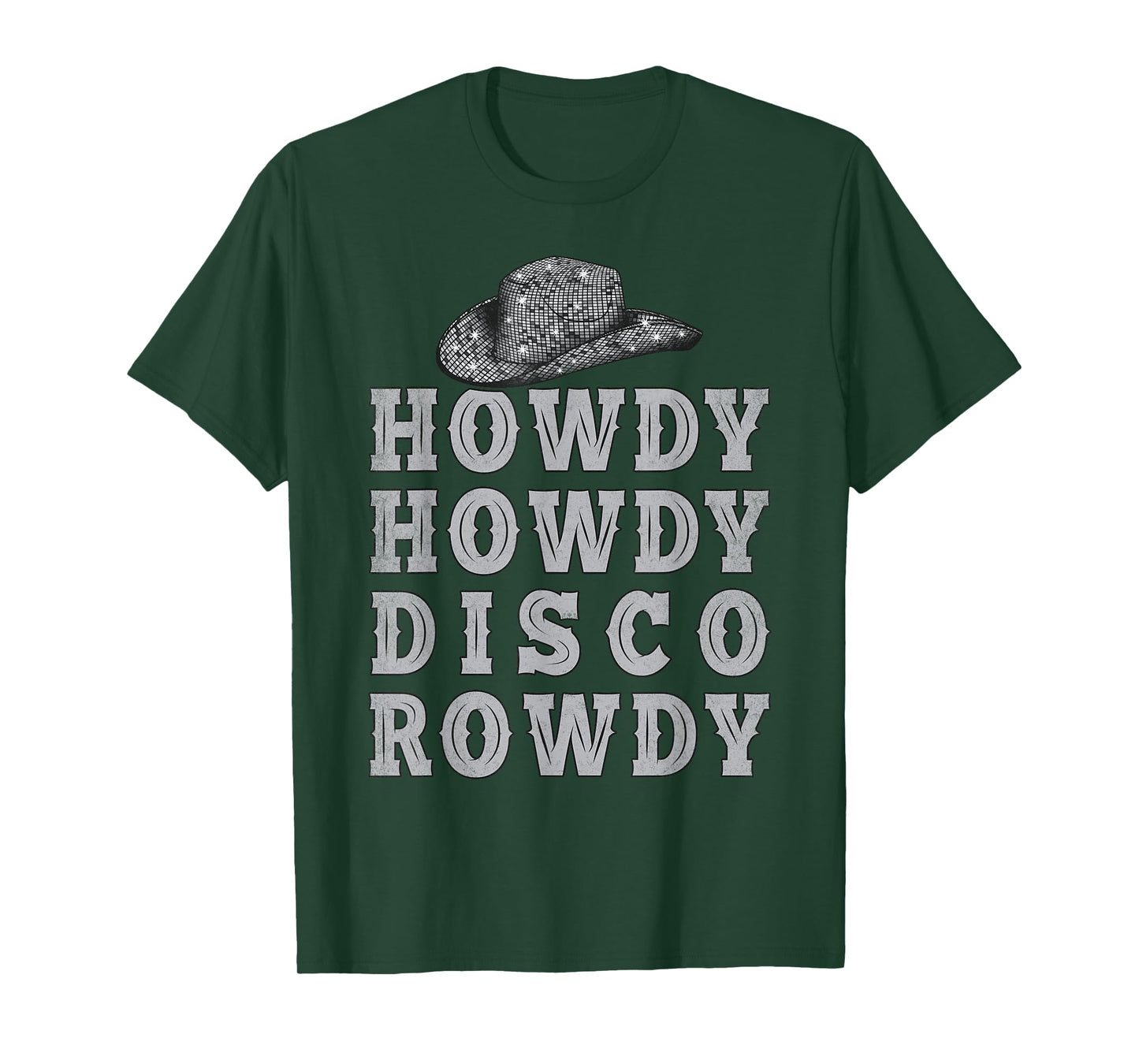 Vintage Ball Retro Cowboy Hat Howdy Howdy Disco Rowdy Rodeo T-Shirt