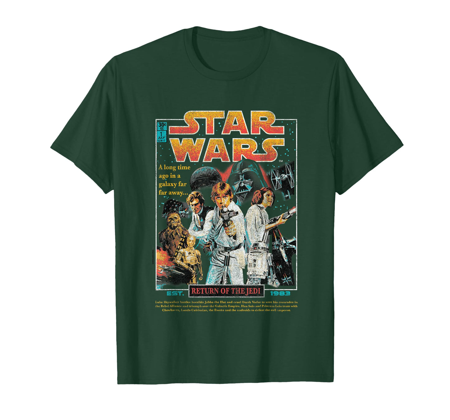 Star Wars Return Of The Jedi Retro Group Poster T-Shirt
