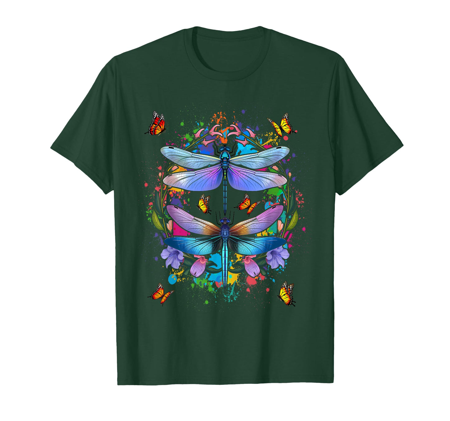 Dragonfly For Women Chakra Color Flower Dragonflies T-Shirt