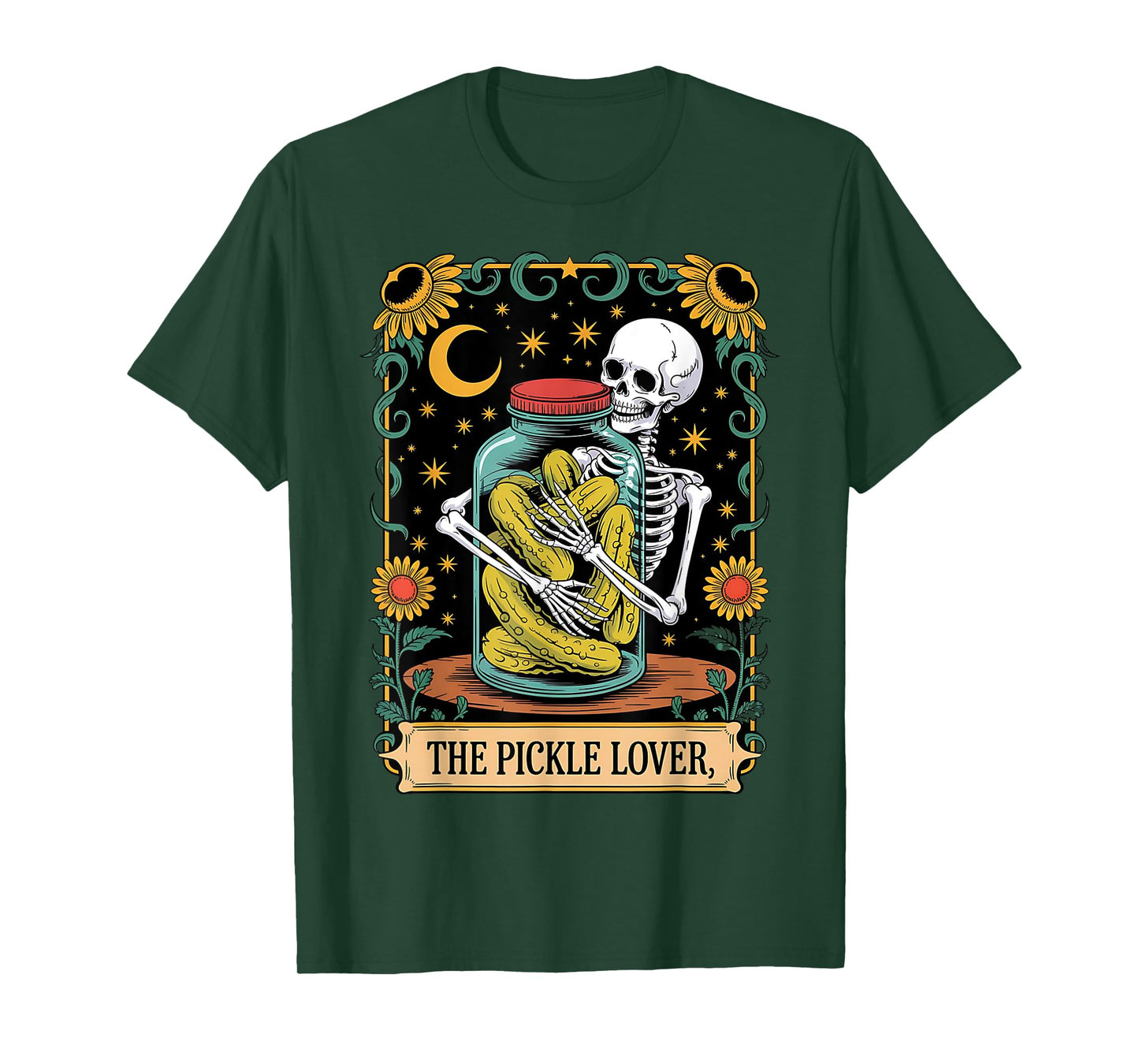 The Pickle Lover Tarot Card Skeleton T-Shirt