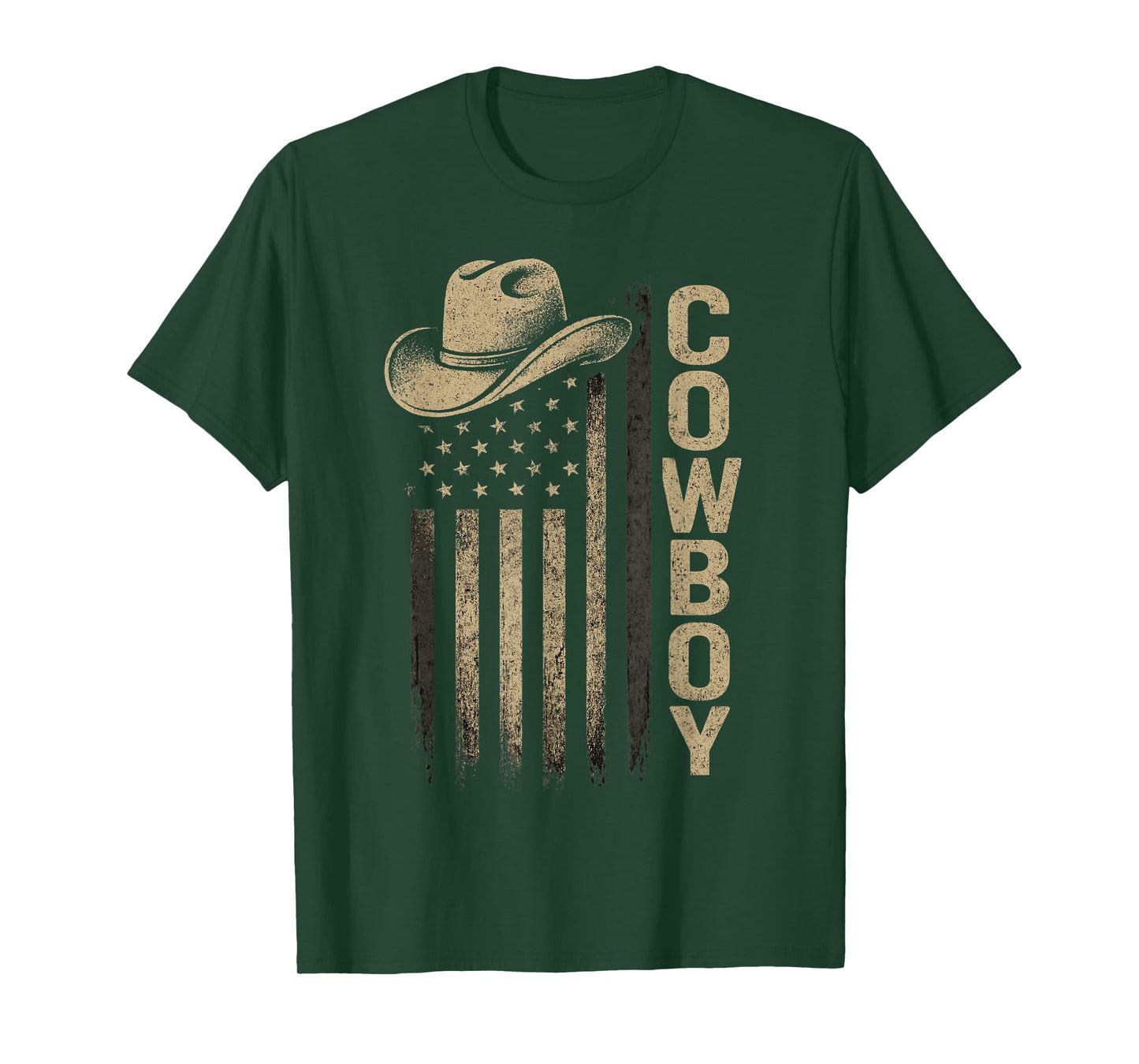 Western Cowboy Rodeo Southern Retro USA Flag T-Shirt