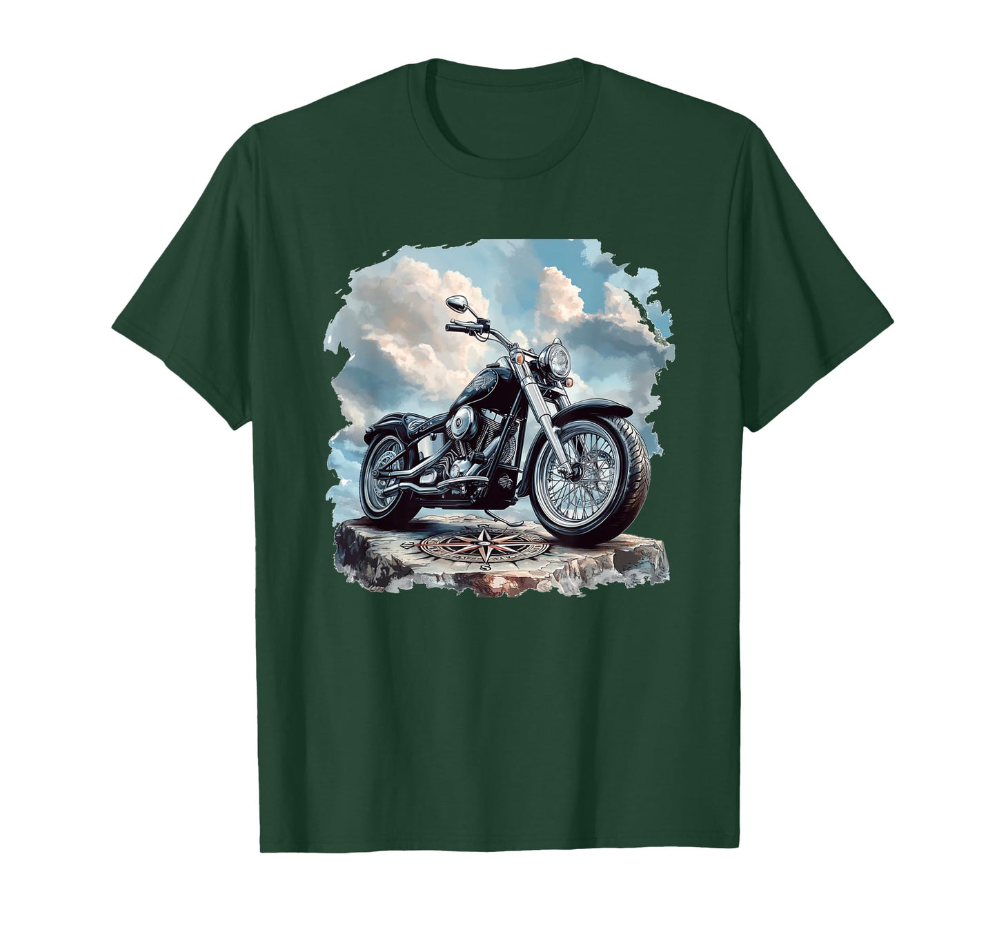 Cool Sky with Motorcycle Graphic for Boys and Girls T-Shirt