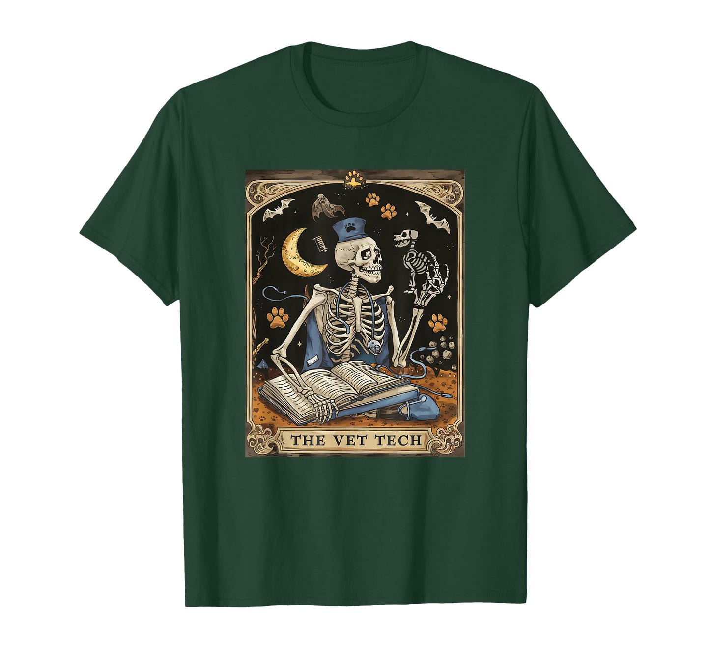 Skeleton The Vet Tech Tarot, Vet Med Nurse Student Grad Men T-Shirt